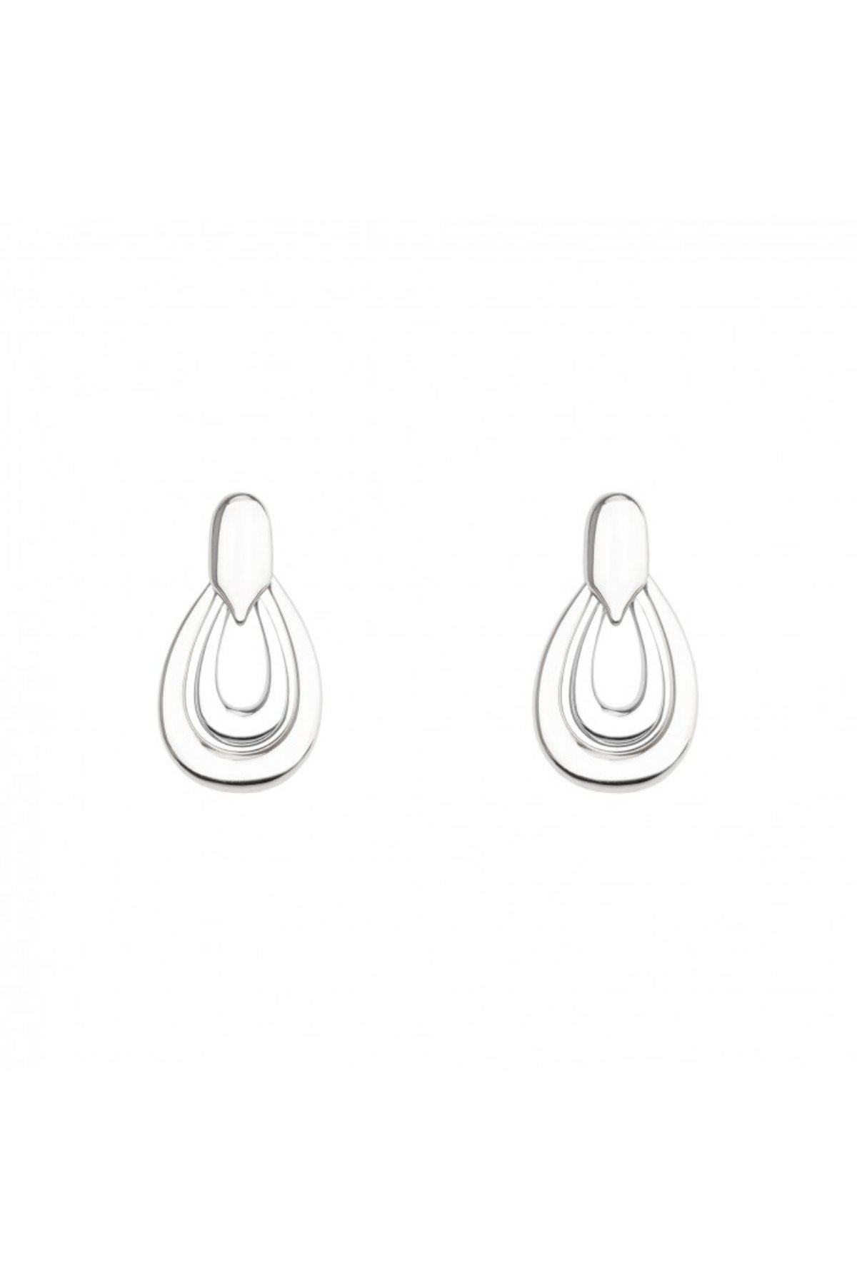 Gümüş Geçişli Elips Küpe | Gümüş JS12964