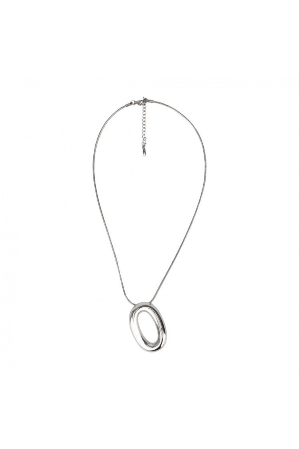 Gümüş Oval Halka Kolye | Gümüş JS12744