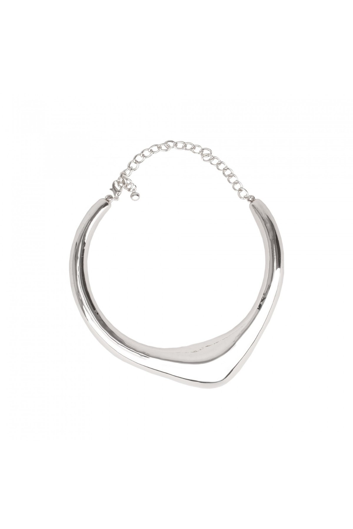 Gümüş Renk Asimetrik Modern Tasarım Kadın Choker Kolye | Gümüş JS12451 