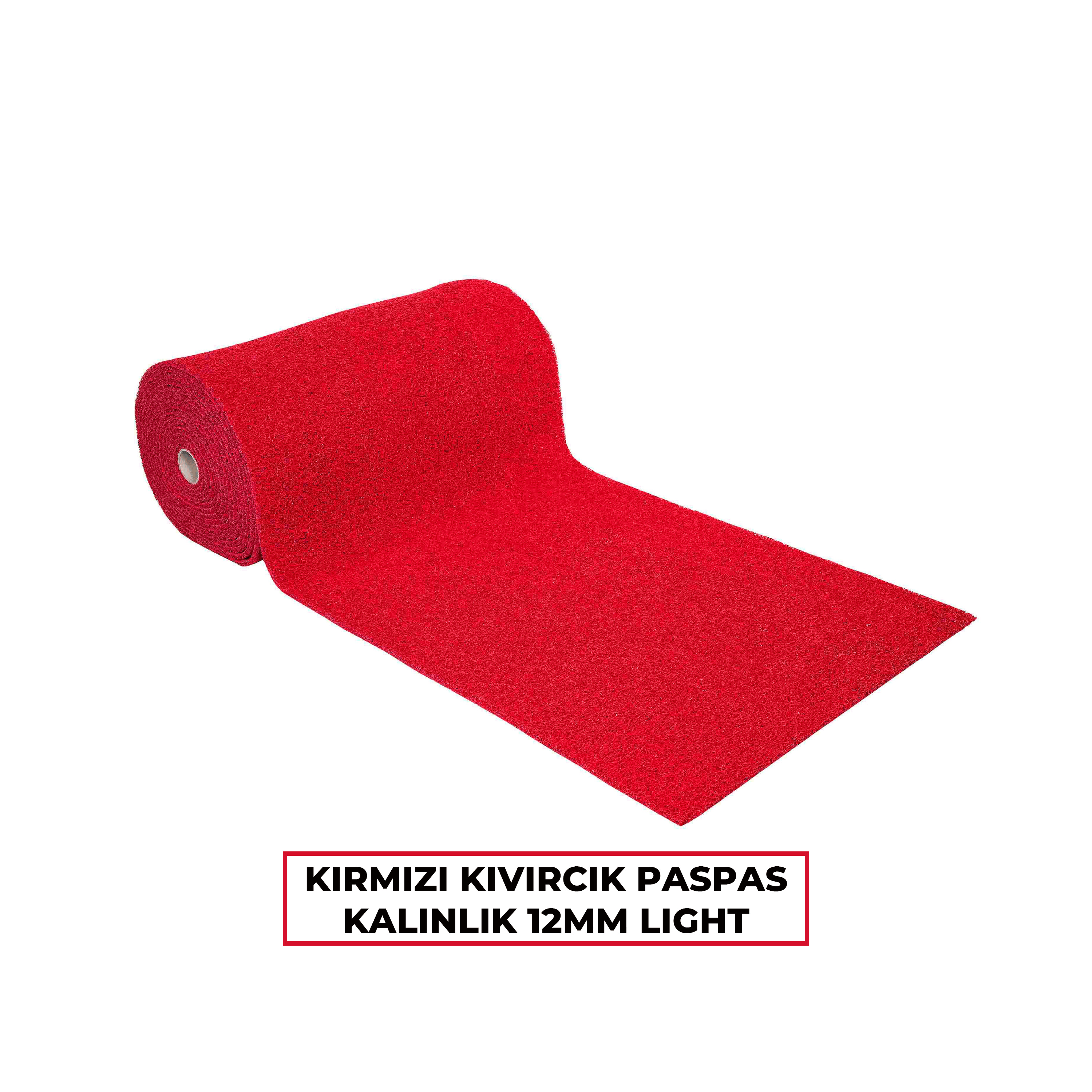 Kırmızı Kıvırcık Paspas 12mm Light