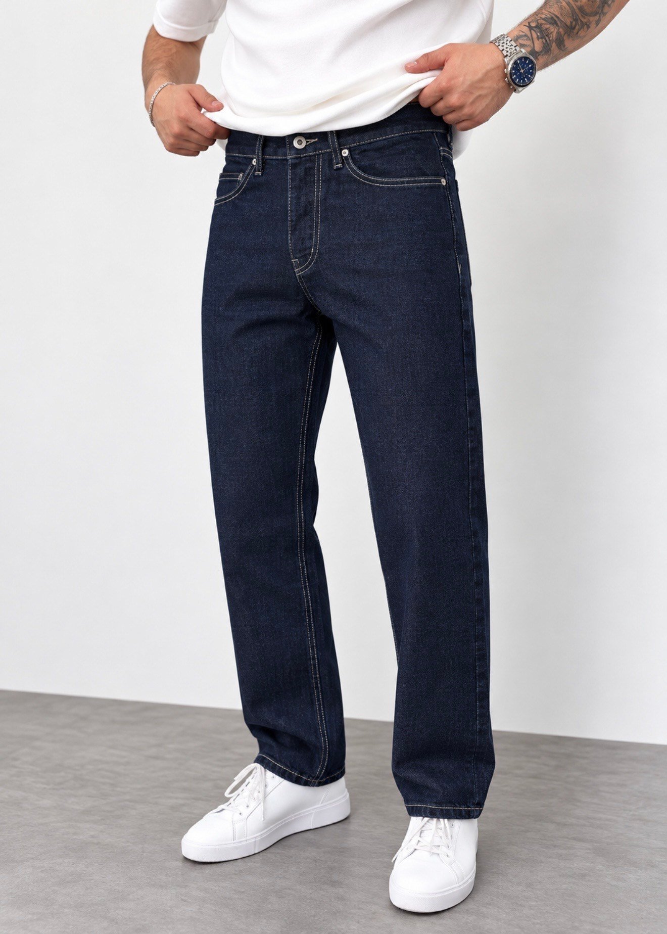 Lacivert Premium Baggy Kalıp Jeans