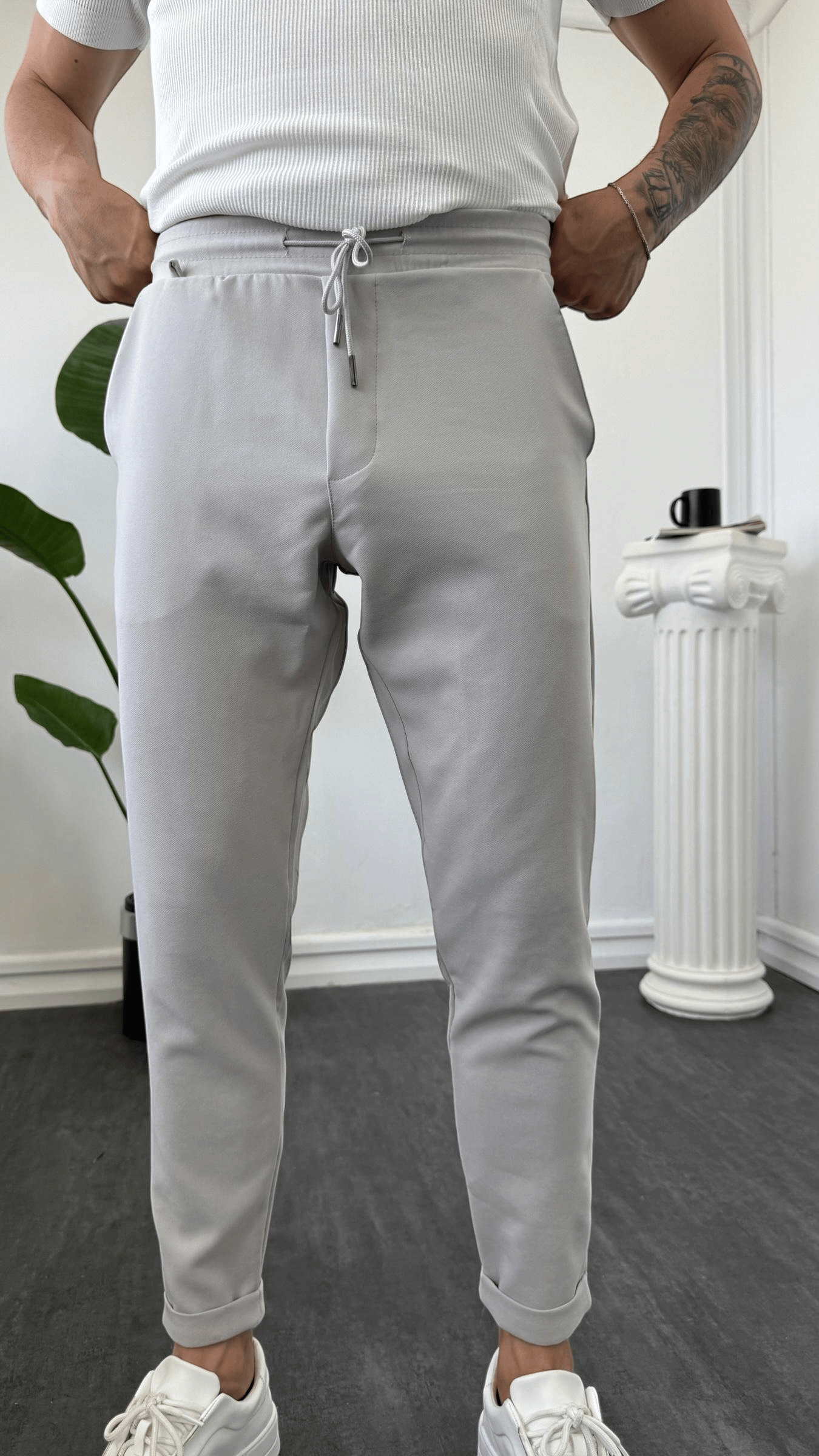 MR Duble Paça Jogger Taş Gri