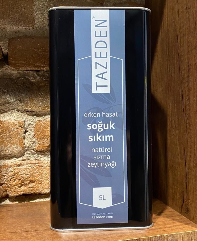 FİLTRESİZ. ÖZEL SERİ — 2025 İlk Hasat  - Erken Hasat Naturel Soğuk Sızma Zeytinyağı ( 5 LT)