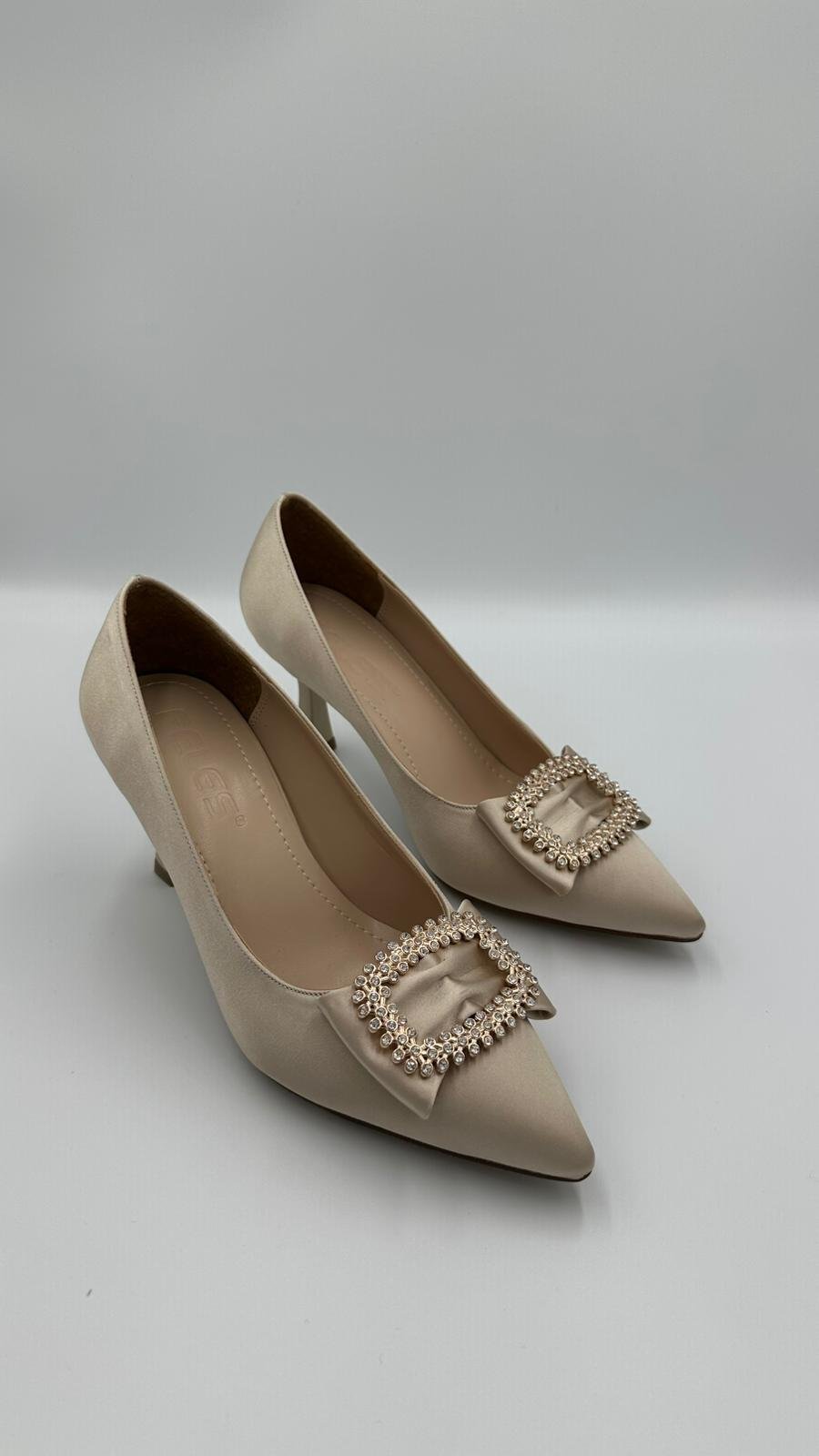 Bej Saten Stiletto