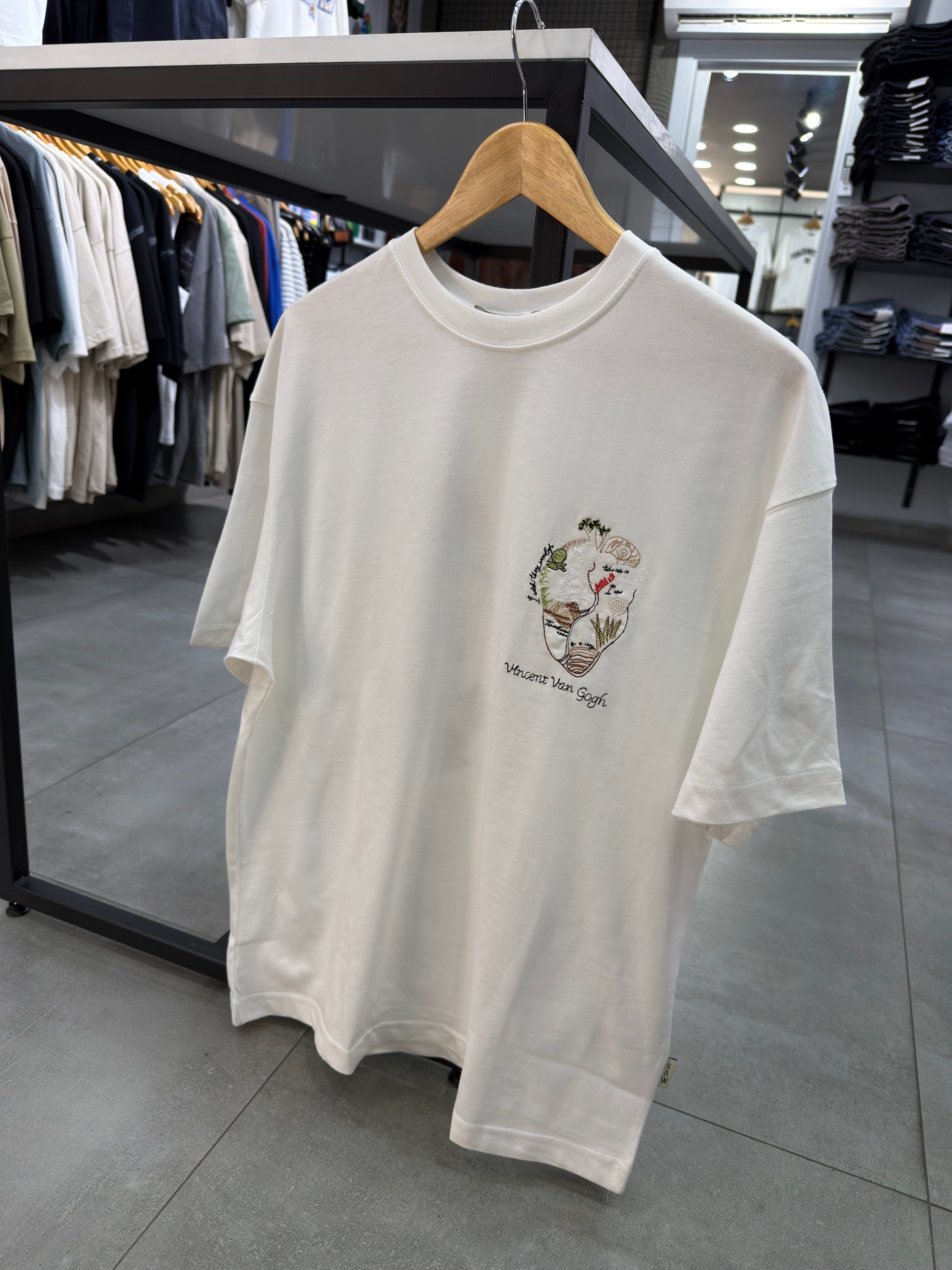 Vincent Patchli Beyaz Oversize Tshirt