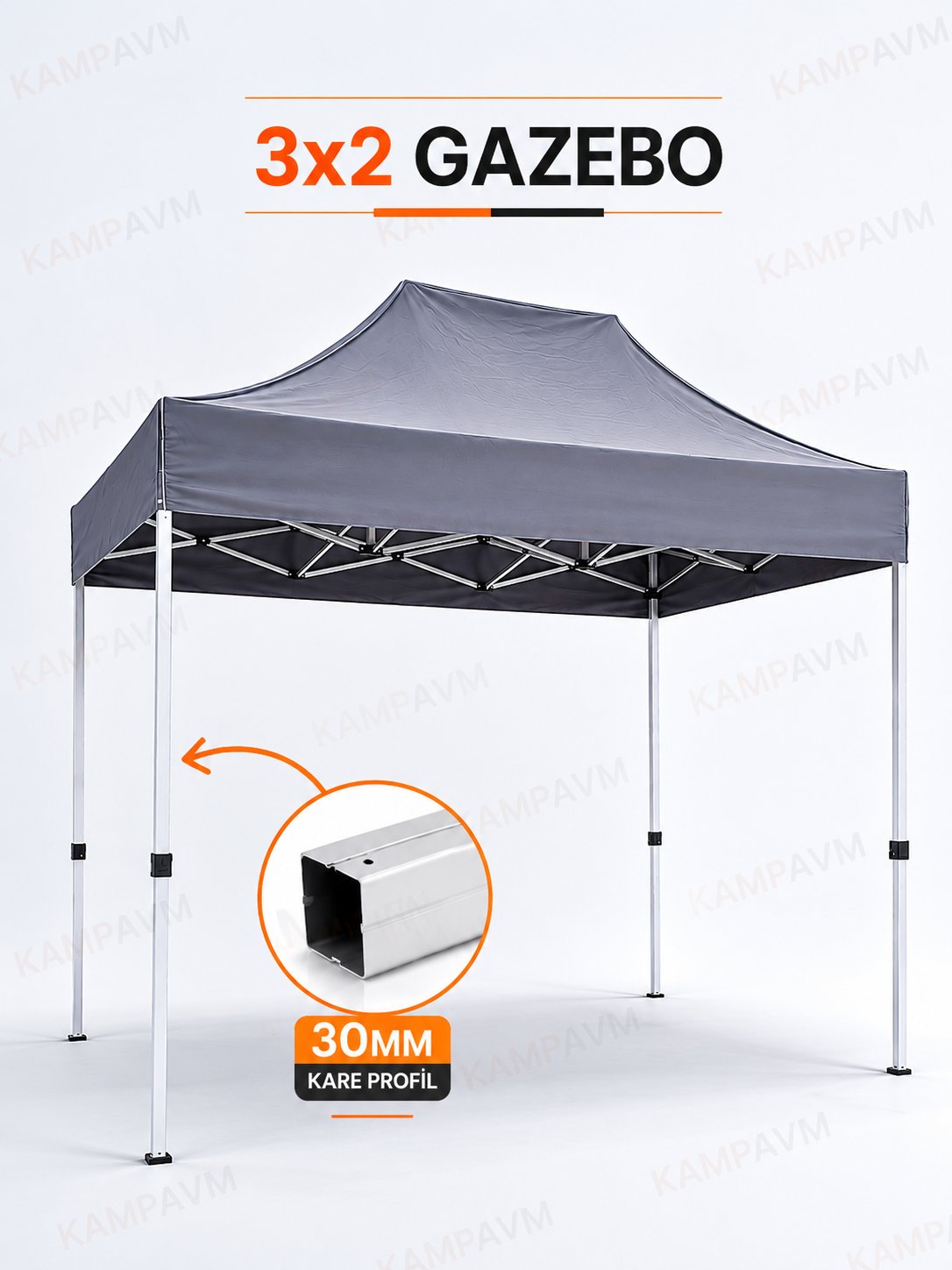 3x2 Katlanır Gazebo Çadır Pratik Kurulumlu Portatif Gölgelik - Çadır KampAVM