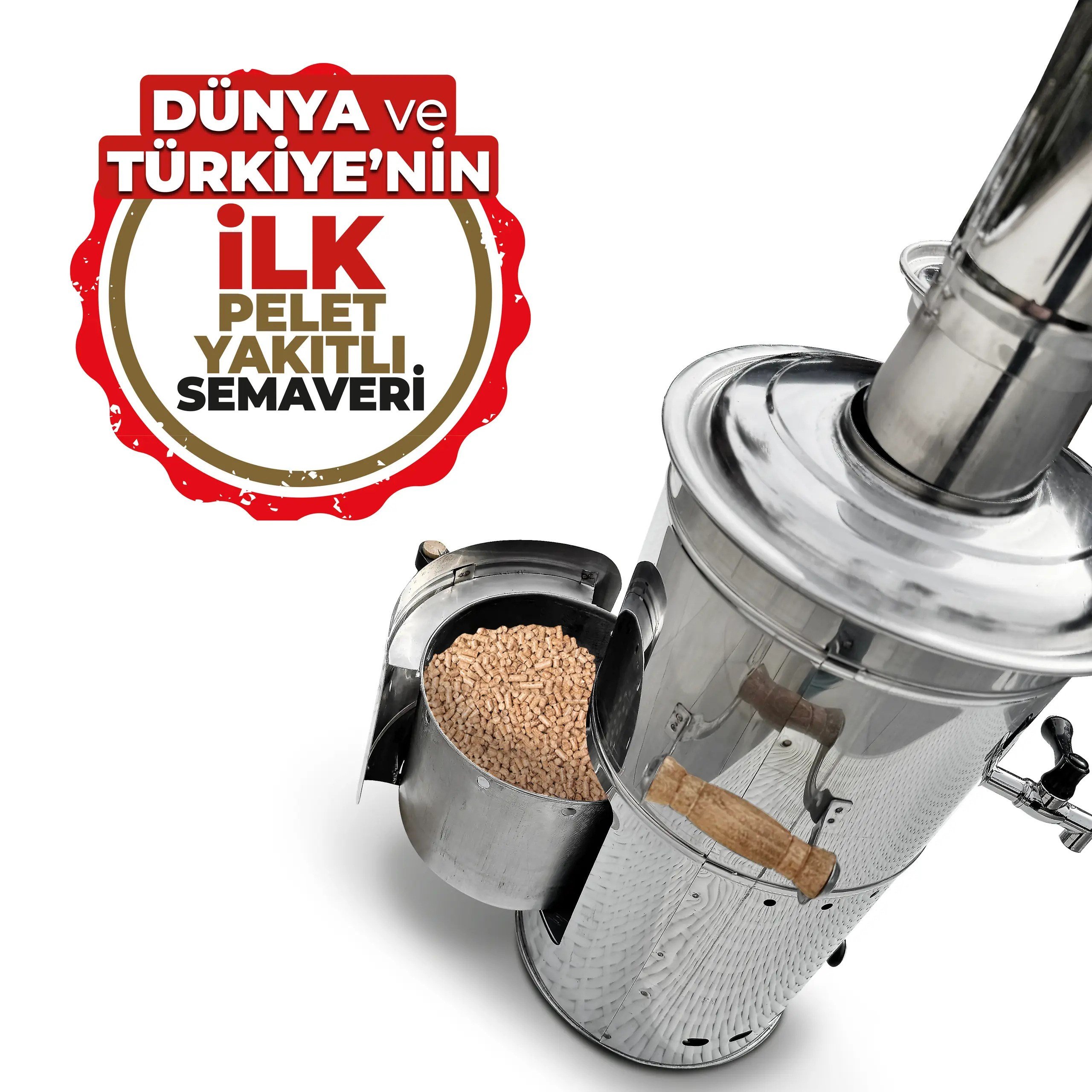 İFYIL 4 Litre Peletli Semaver – Dumansız Tasarımlı, Paslanmaz Çelik, Kamp ve Bahçe Semaveri - Kampavm - Çaydanlık & Demlikler | Kampavm