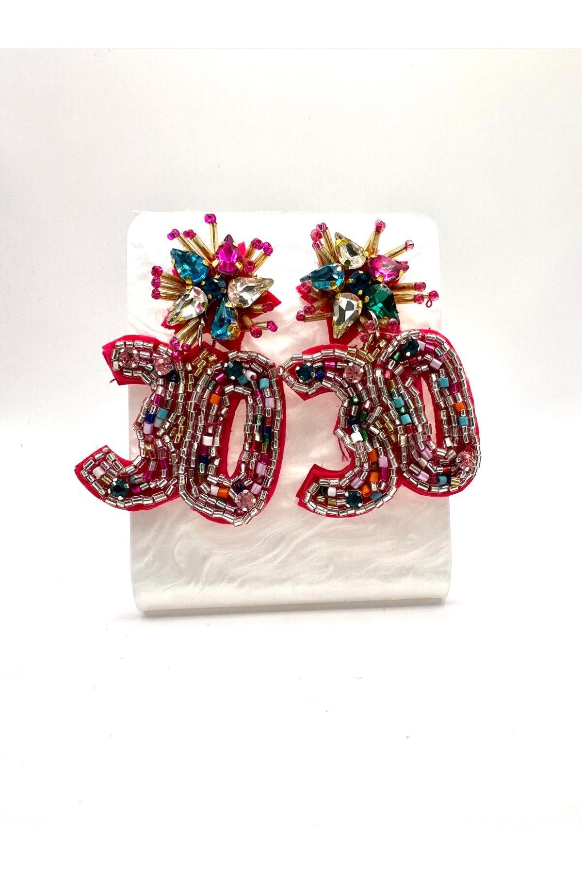 30 Yaş Keçe Handmade Küpe