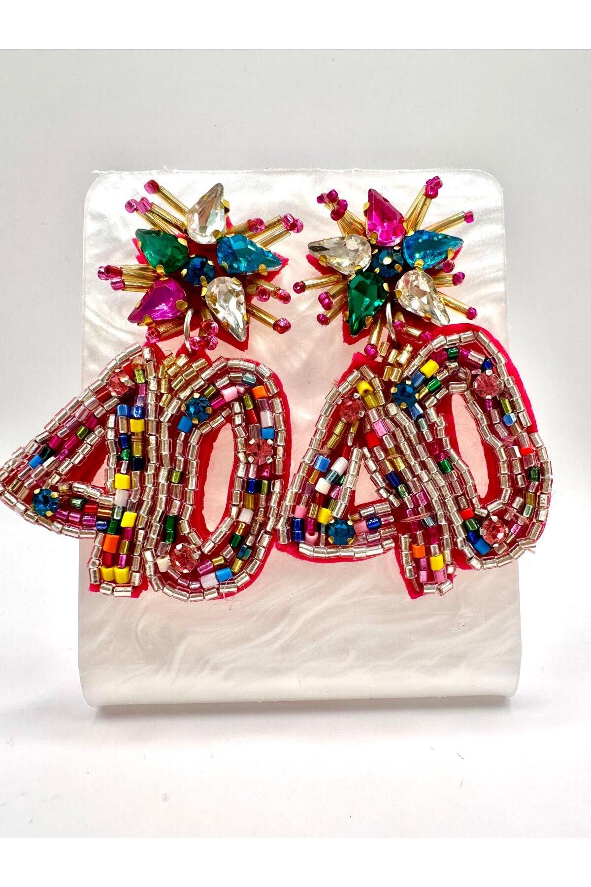 40 Yaş Keçe Handmade Küpe