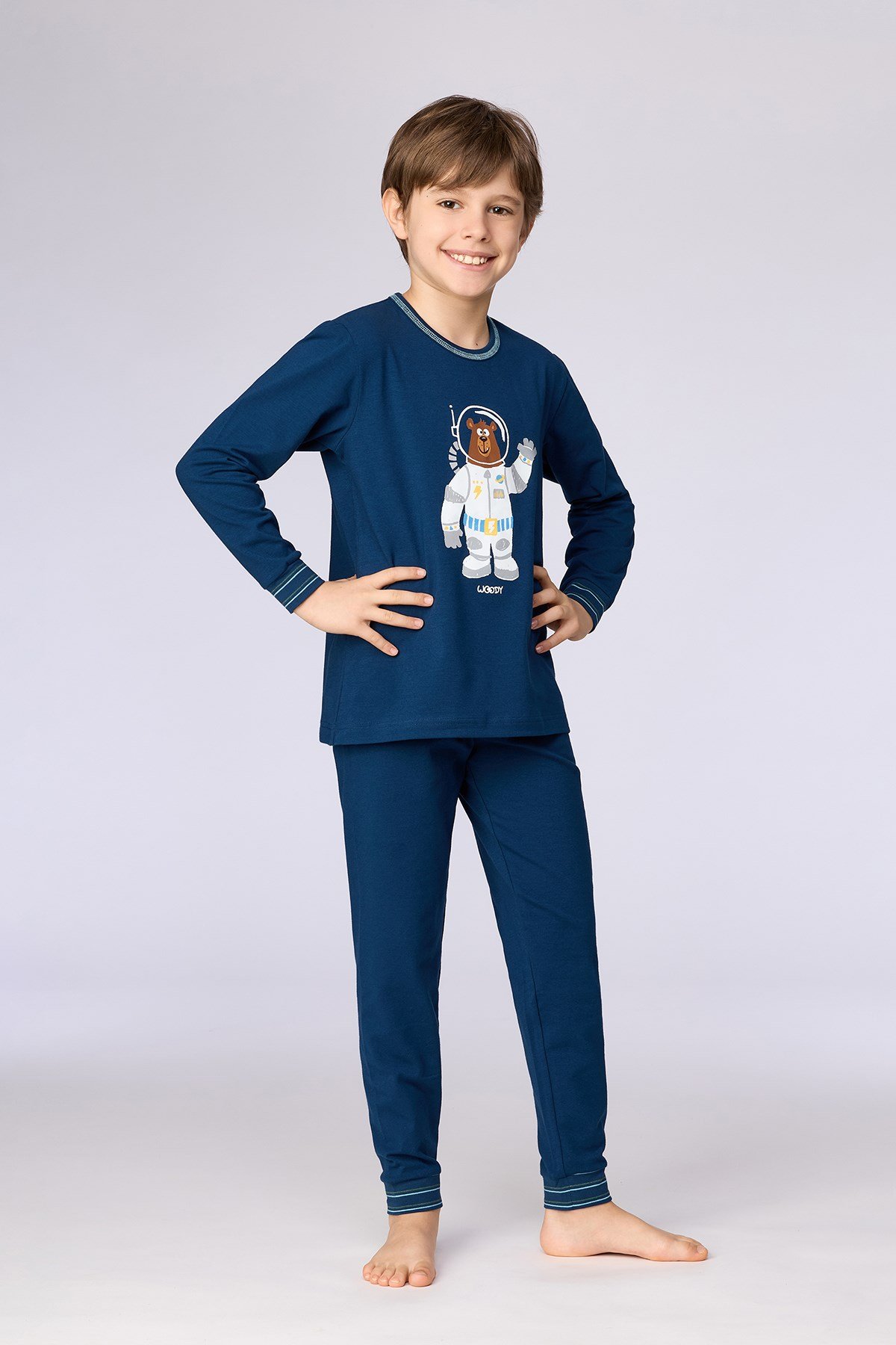 Astronot Karakter Baskılı Lacivert Erkek Çocuk Pijama