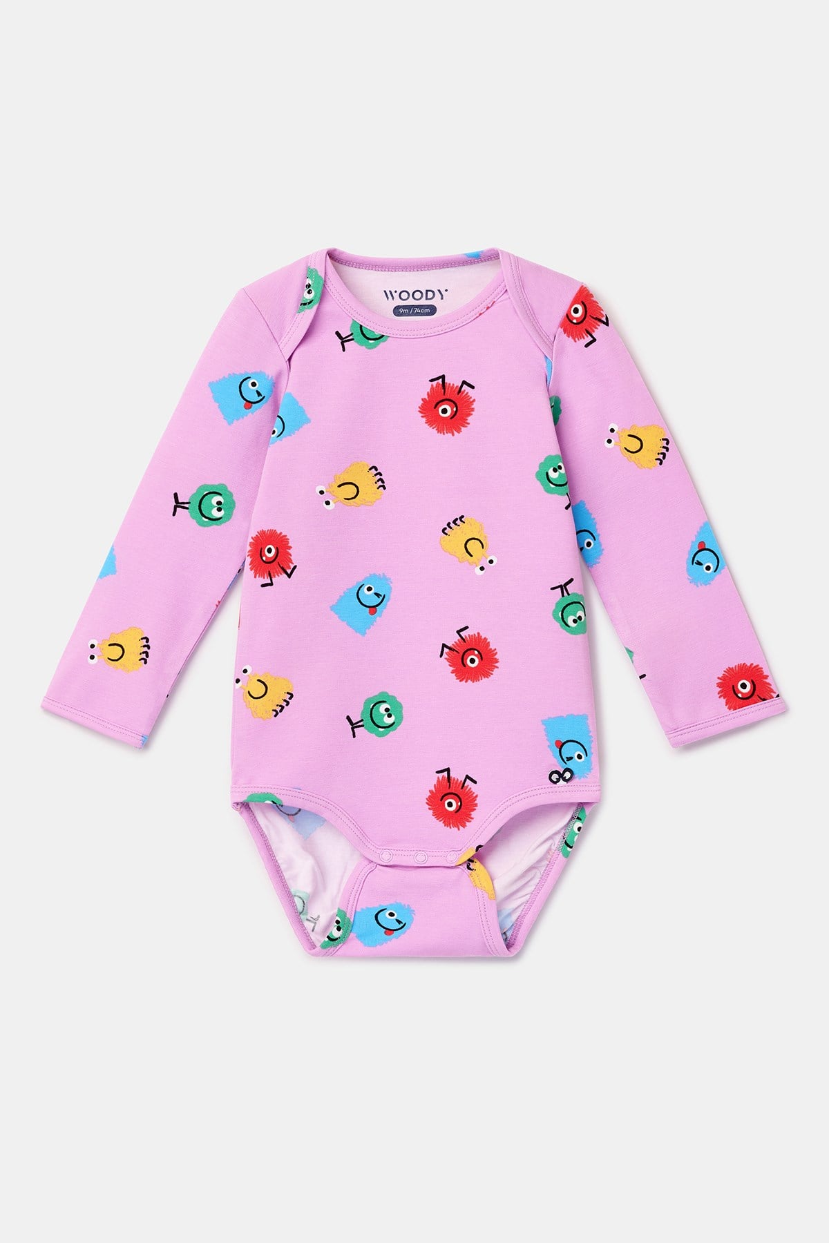 Baskılı Pembe Pamuklu Bebek Body