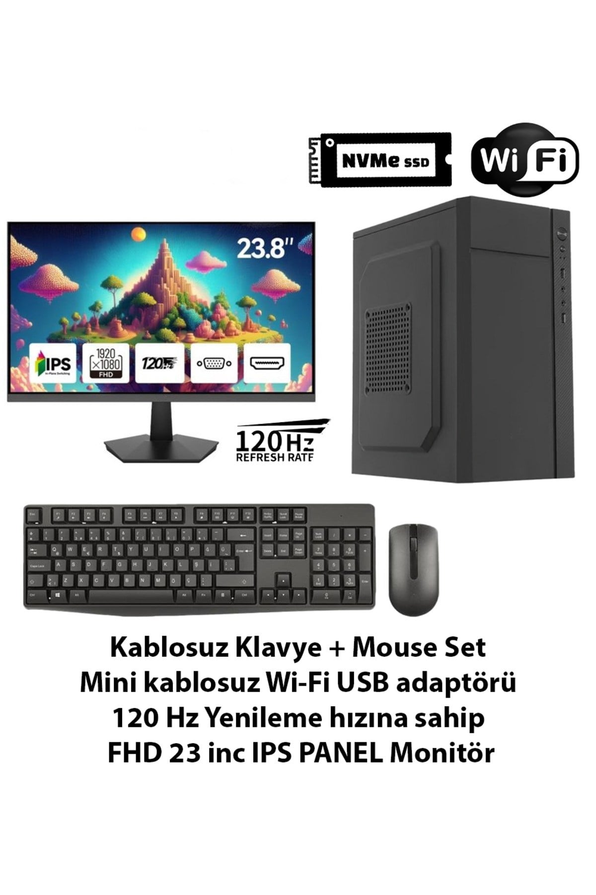 COMLOJI Ofis Basic-2 | i5-4440 | 8GB | 256GB NVMe | 23 FHD 120 Hz Monitör Ekstralı Ofis Paketi