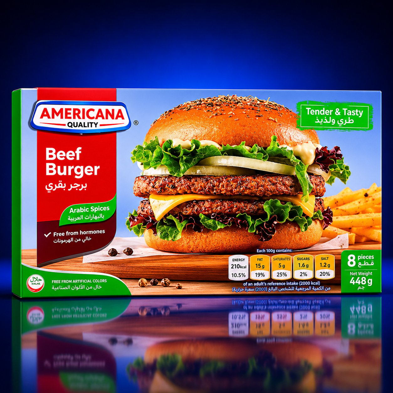 BEEF  BURGER 8 PIECES 448 GR
