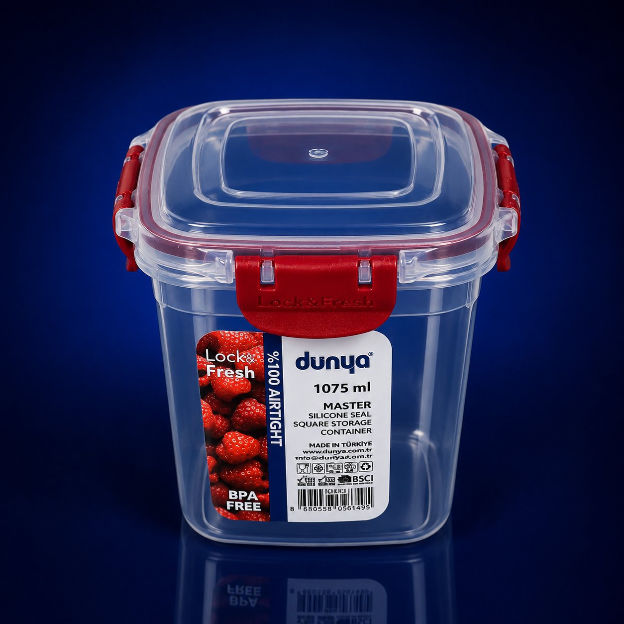 DÜNYA 1075 ML MASTER DERİN KARE SAKLAMA KABI 30832