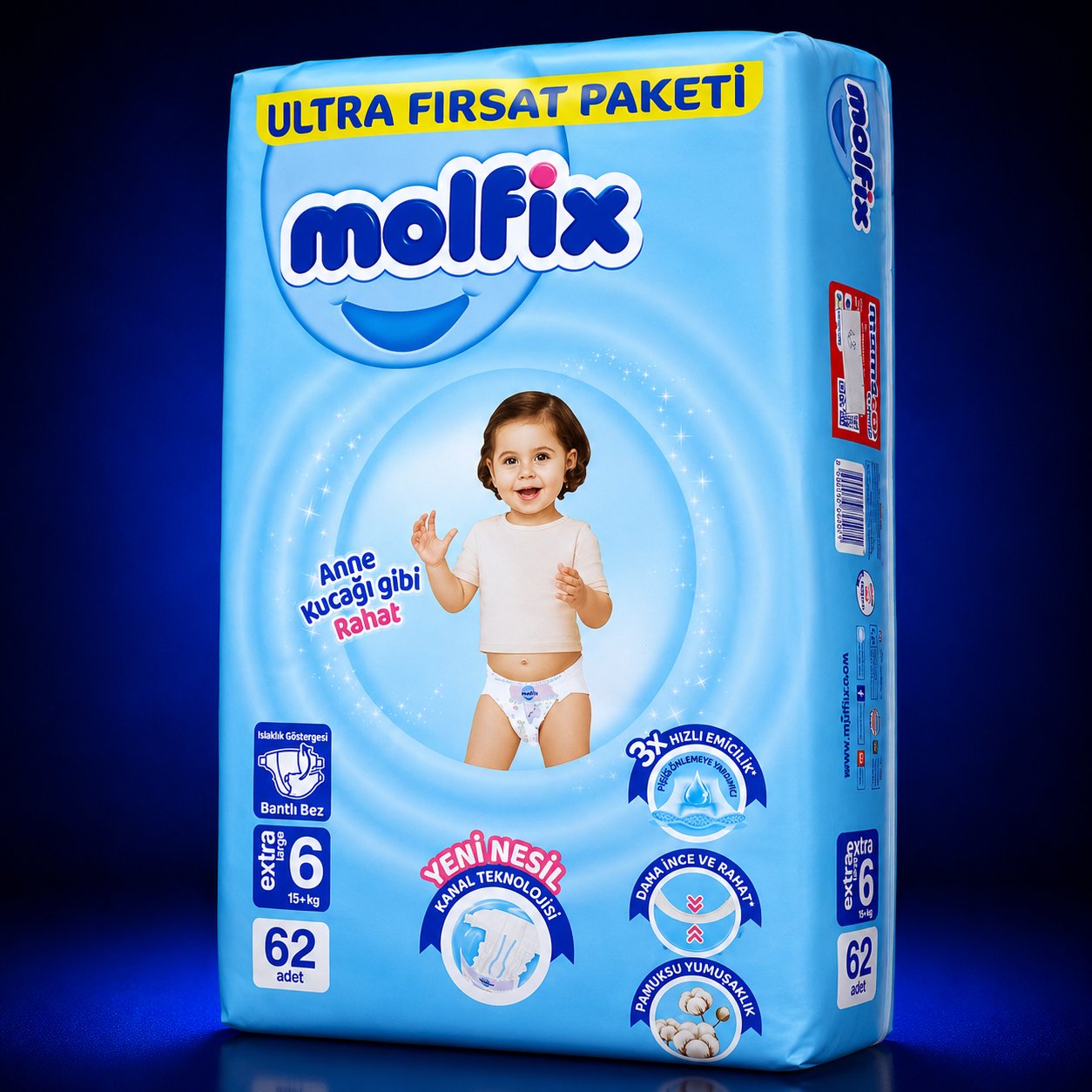 MOLFIX ULTRA FIRSAT PKT 6 NO 62'Lİ BEBEK BEZİ*2