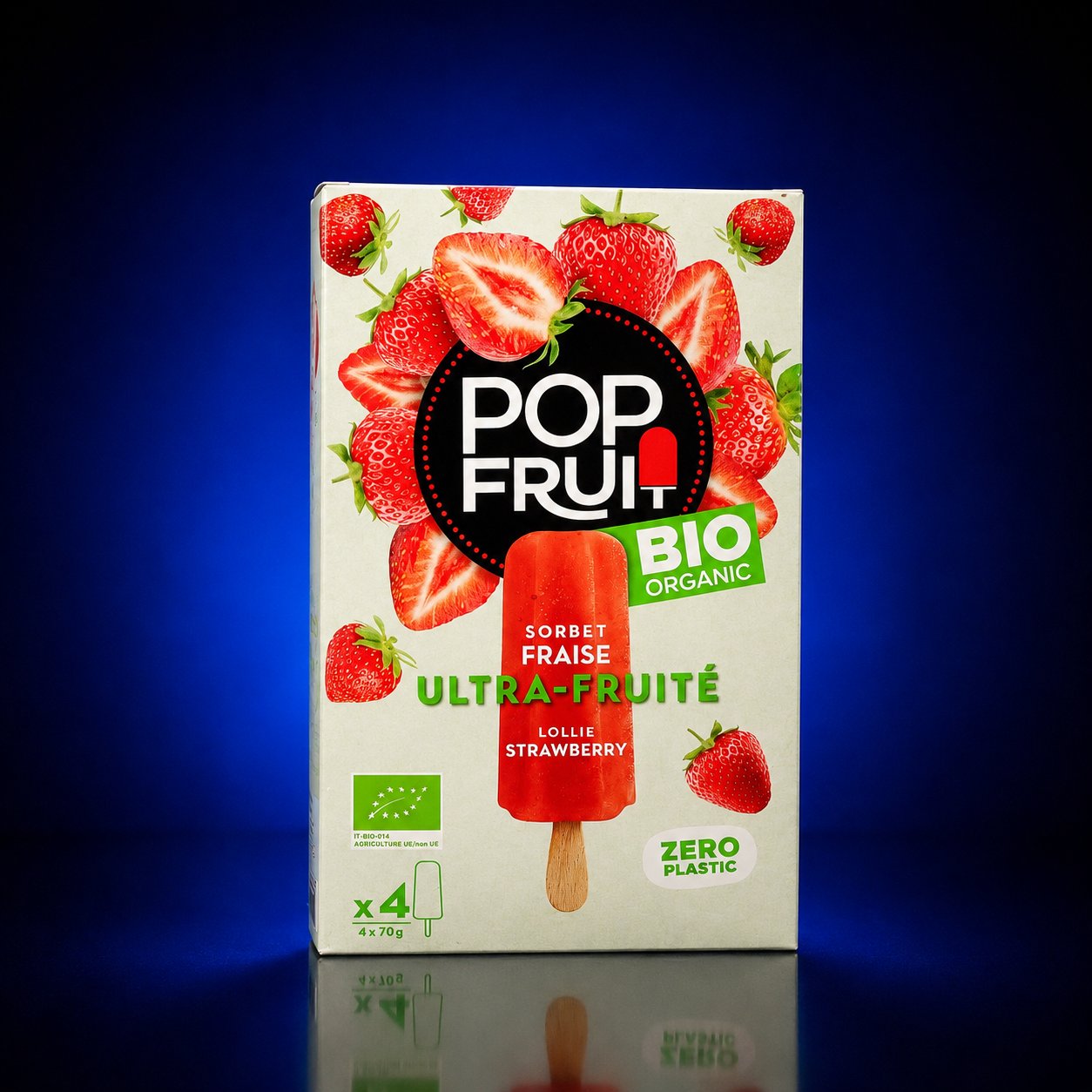 POP FRUIT BIO ORGANIC STRAWBERRY 4*70G