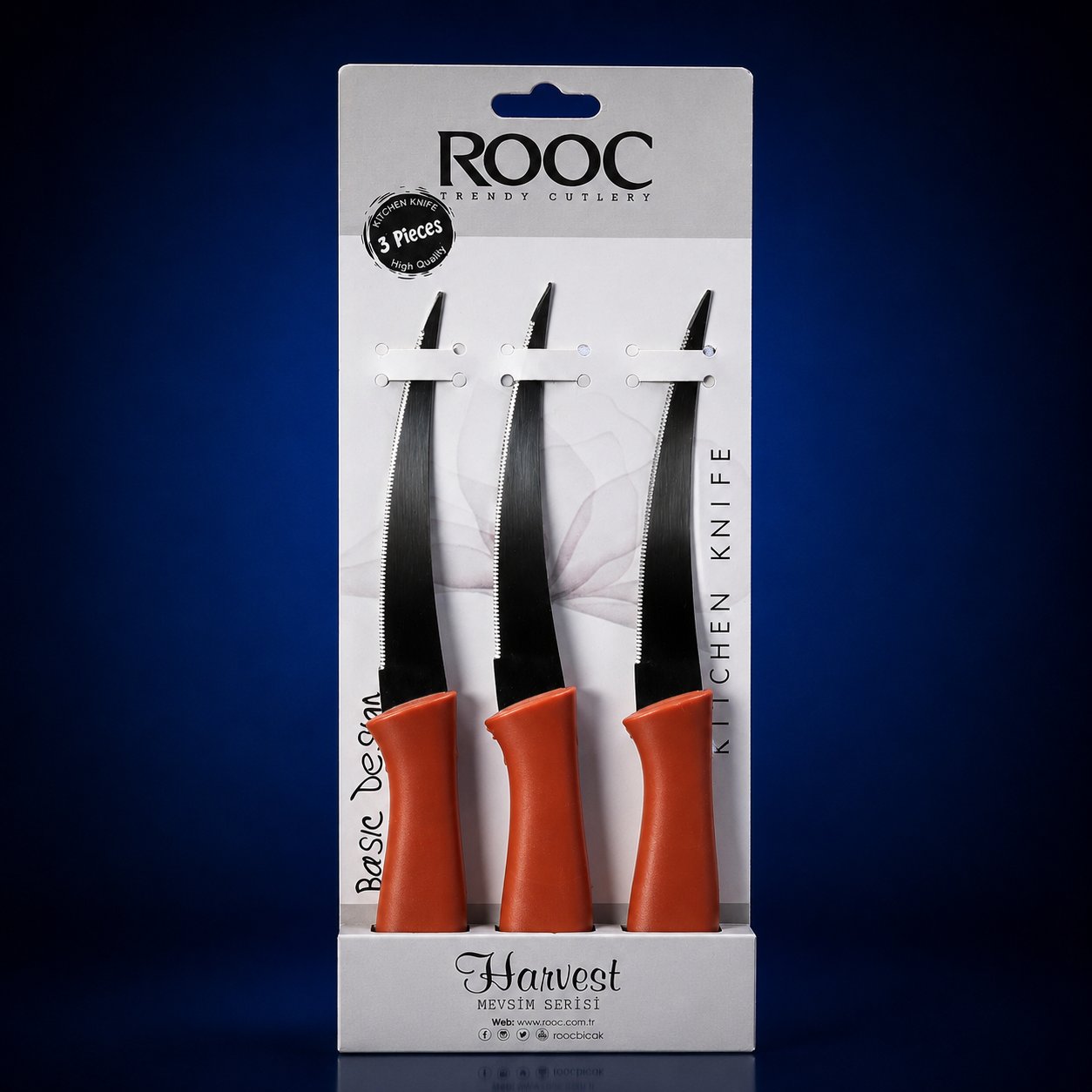 ROOC LAZER KESİM 3'Lİ MEYVE BIÇAK SETİ MR-03