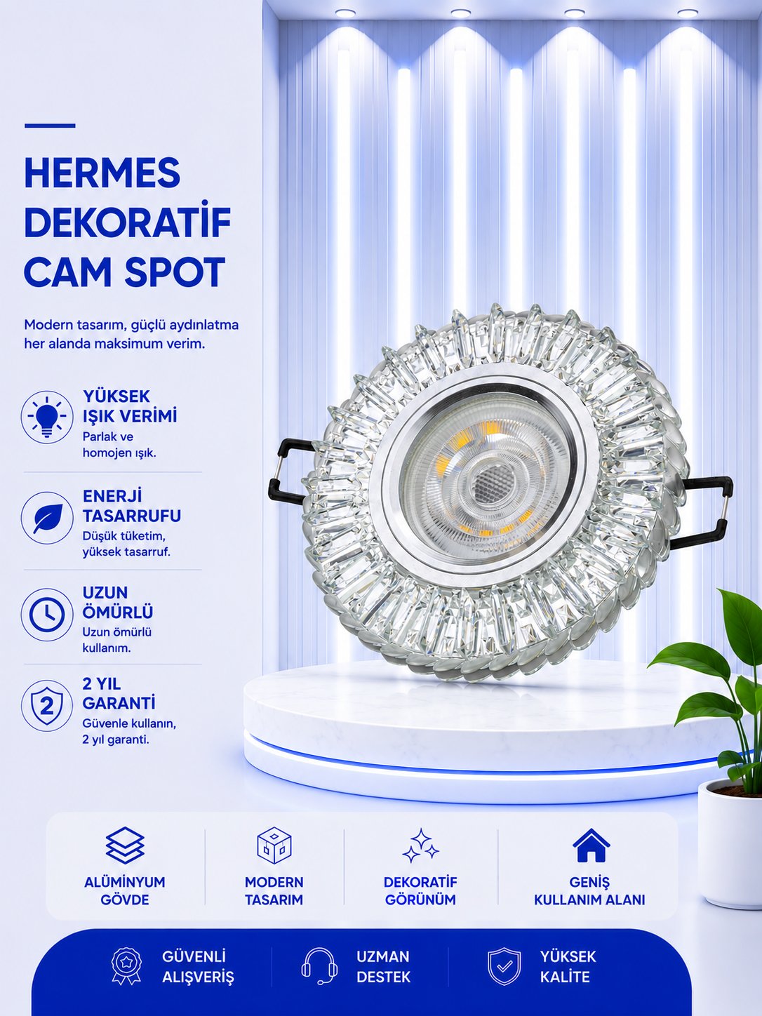 NOAS HERMES DEKORATİF KRİSTAL CAM SPOT