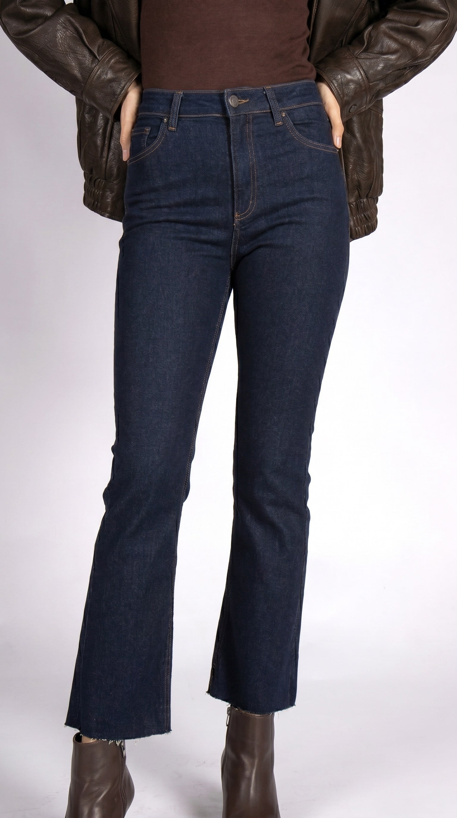 Casual Flare Crop Dark Rodeo Kadın Jean Pantolon