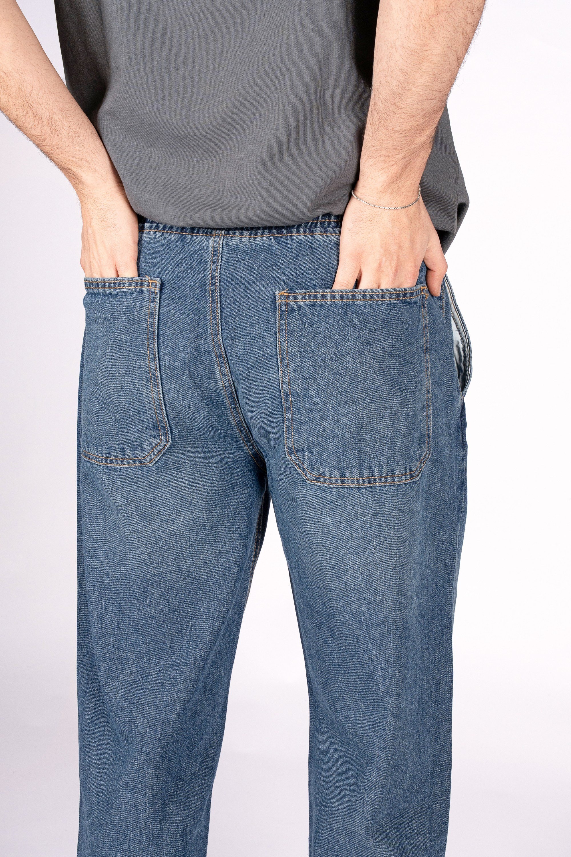 Easy Denim Jogger Kalıp Indigo Erkek Denim Pantolon