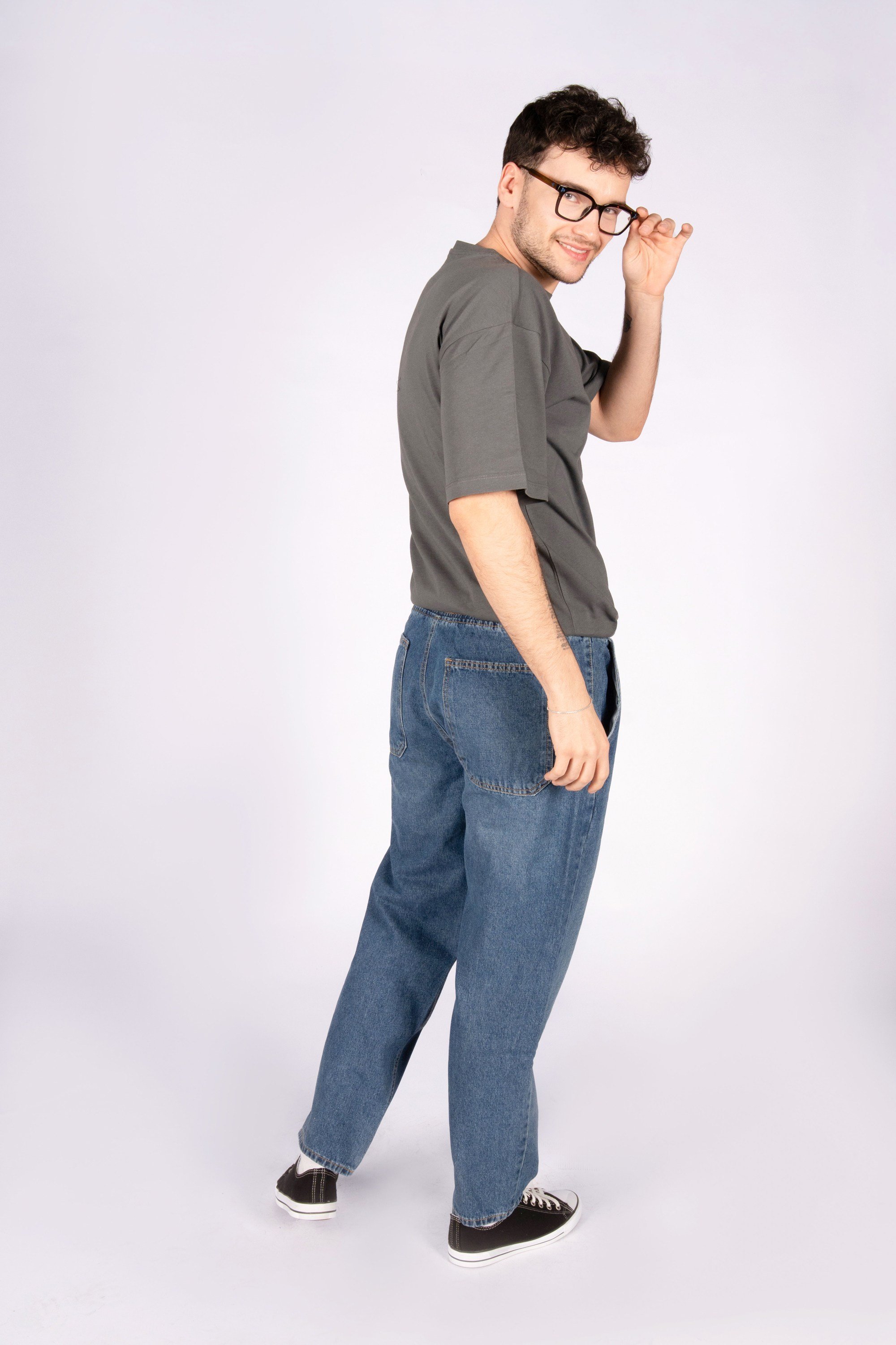 Easy Denim Jogger Kalıp Indigo Erkek Denim Pantolon