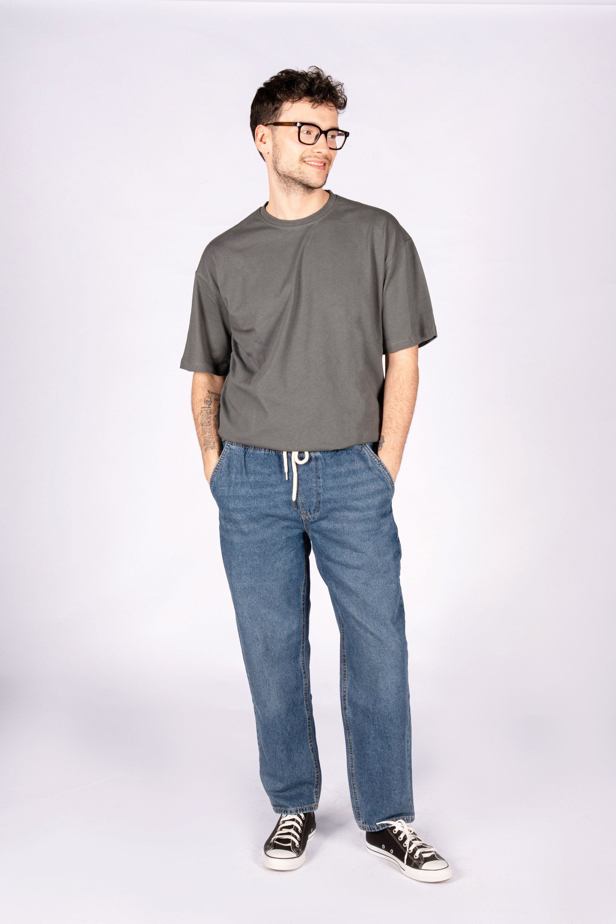 Easy Denim Jogger Kalıp Indigo Erkek Denim Pantolon