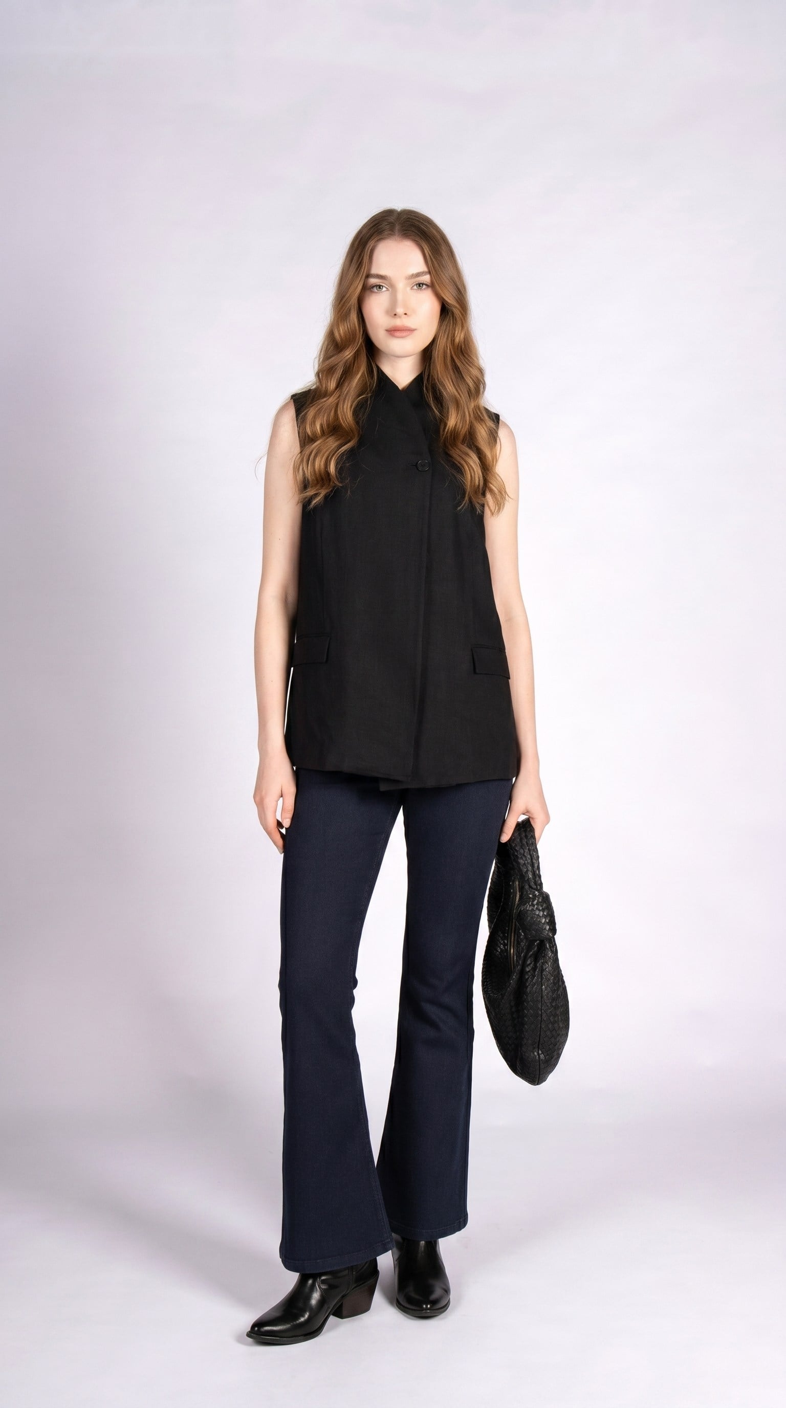 Elegance Flare Deep Dark Kadın Jean Pantolon