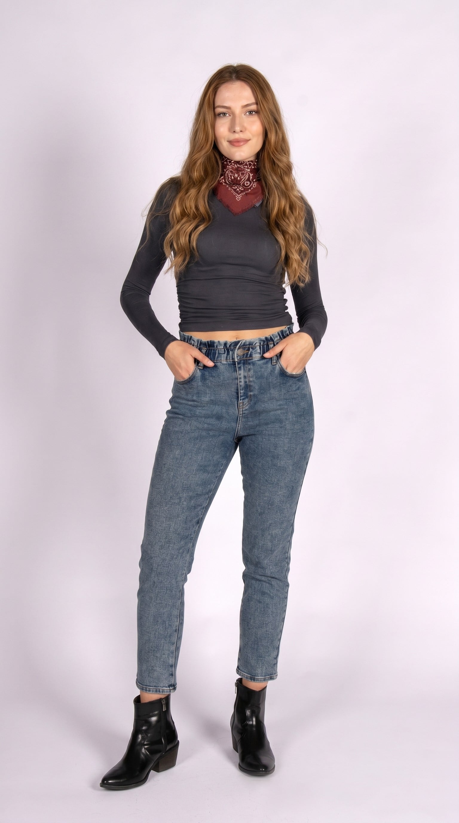 Paperbag Charm Mid Rodeo Kadın Jean Pantolon