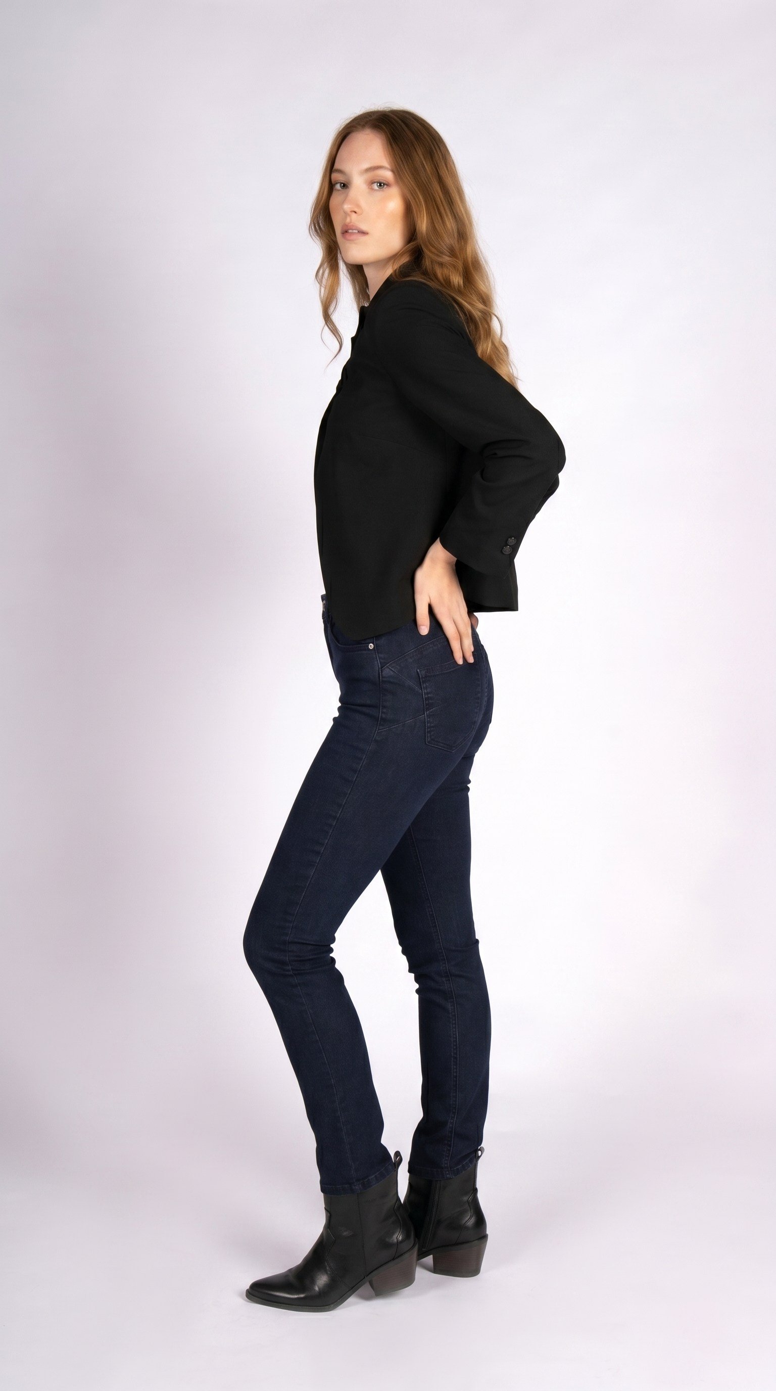 Sculpted Elegance Deep Dark Kadın Jean Pantolon