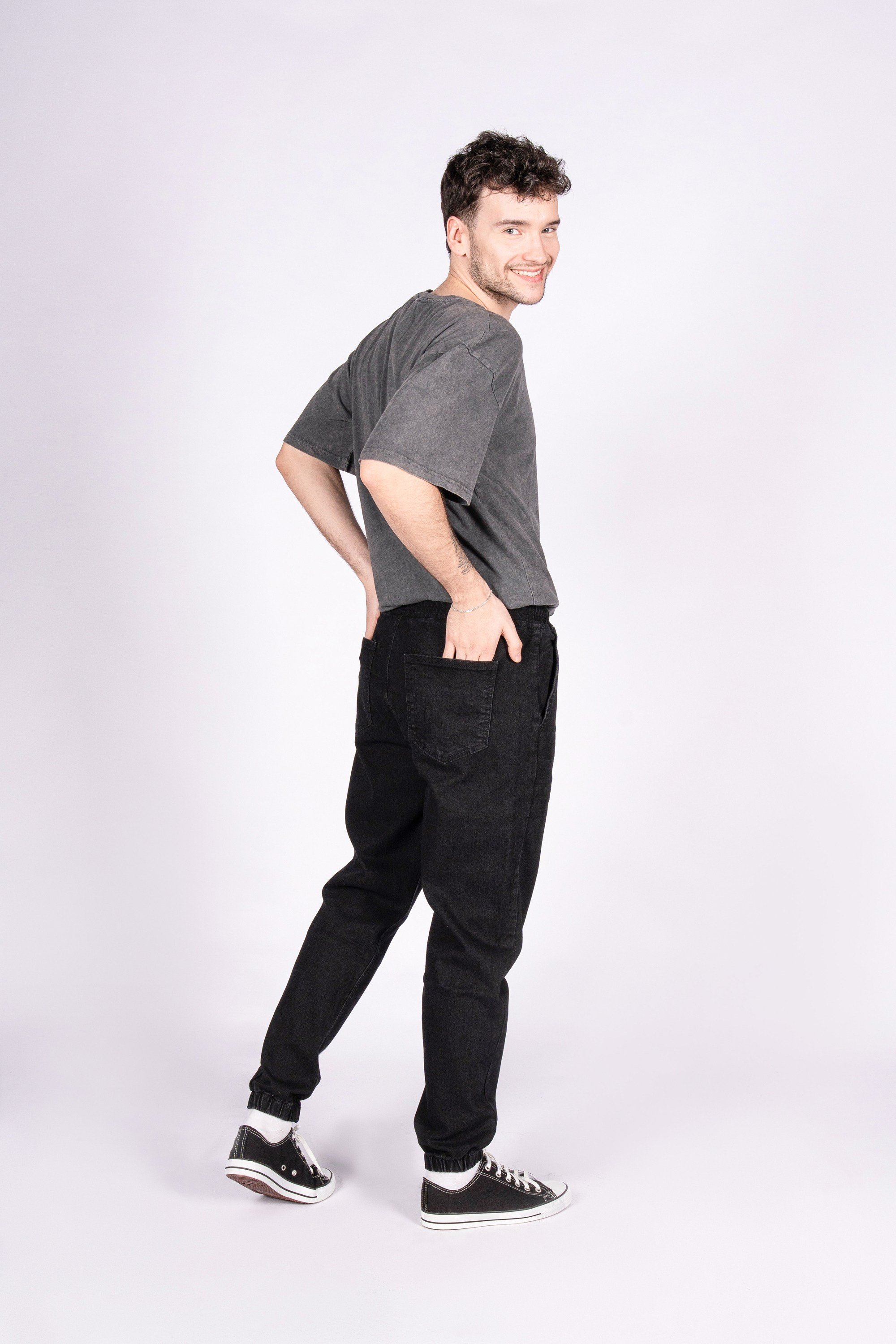 Urban Comfy Jogger Kalıp Siyah Erkek Jean Pantolon