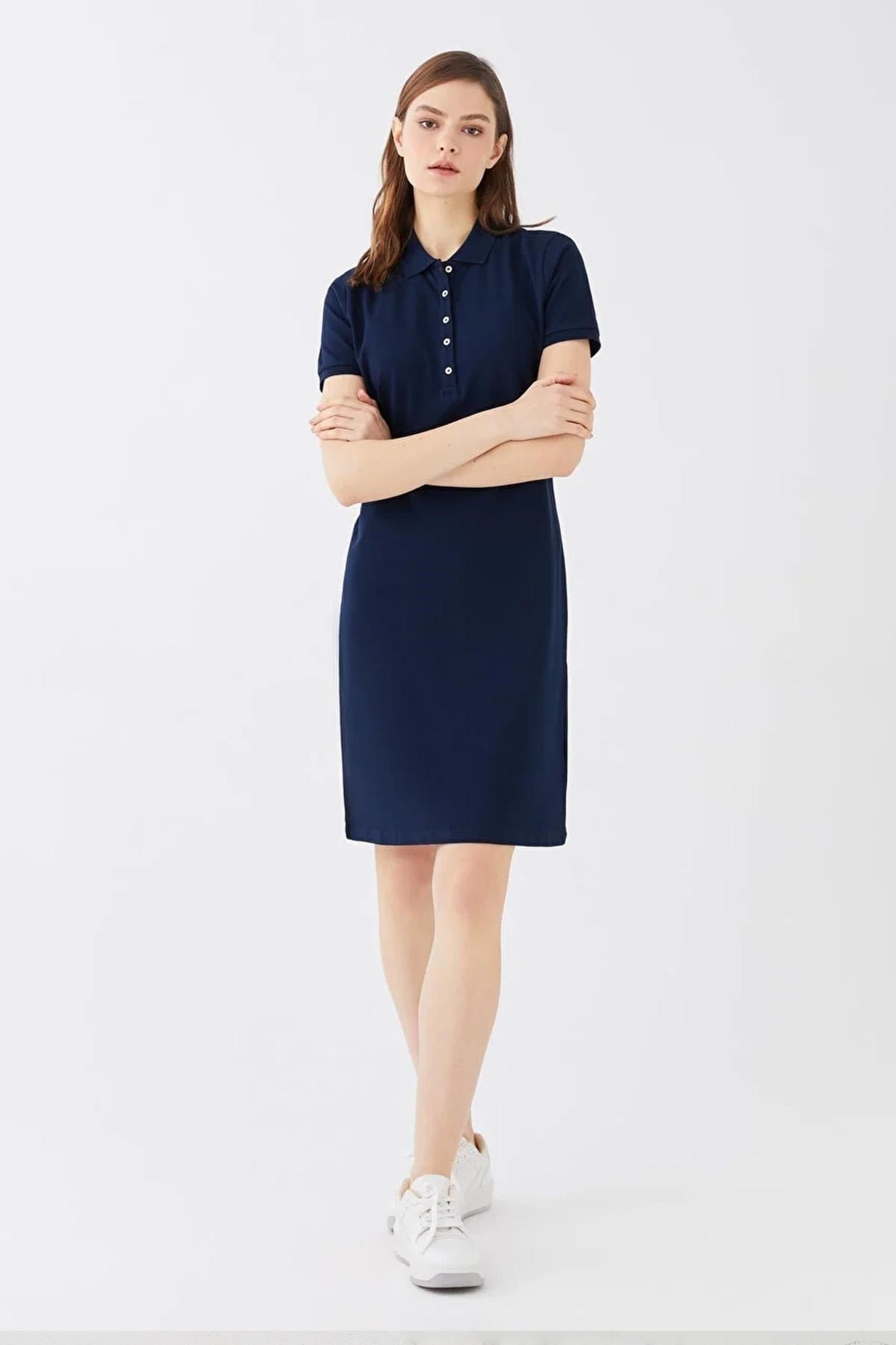 FASHION FRIENDS KADIN POLO YAKA ELBİSE 25Y0499K1
