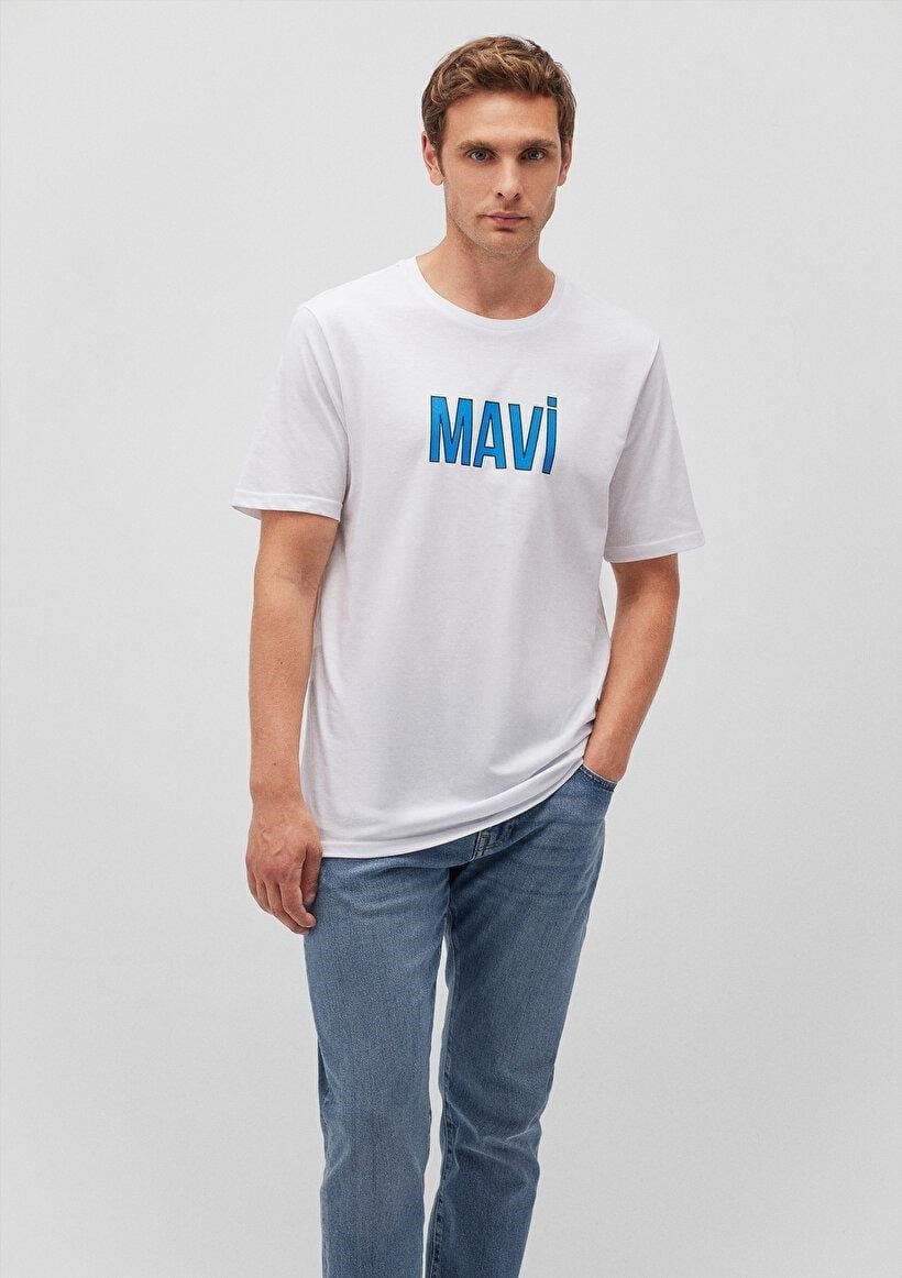 MAVİ ERKEK MAVİ LOGO TİŞÖRT Beyaz 066842-620
