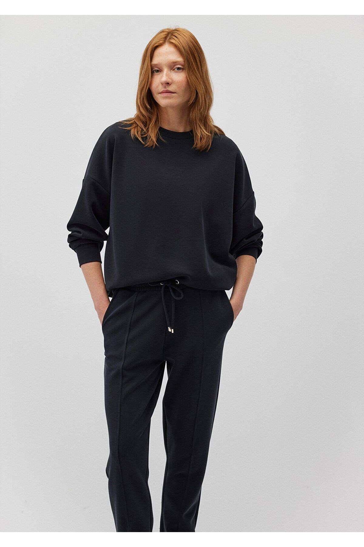 MAVİ KADIN OVERSİZE SWEATSHIRT Siyah 168837-900