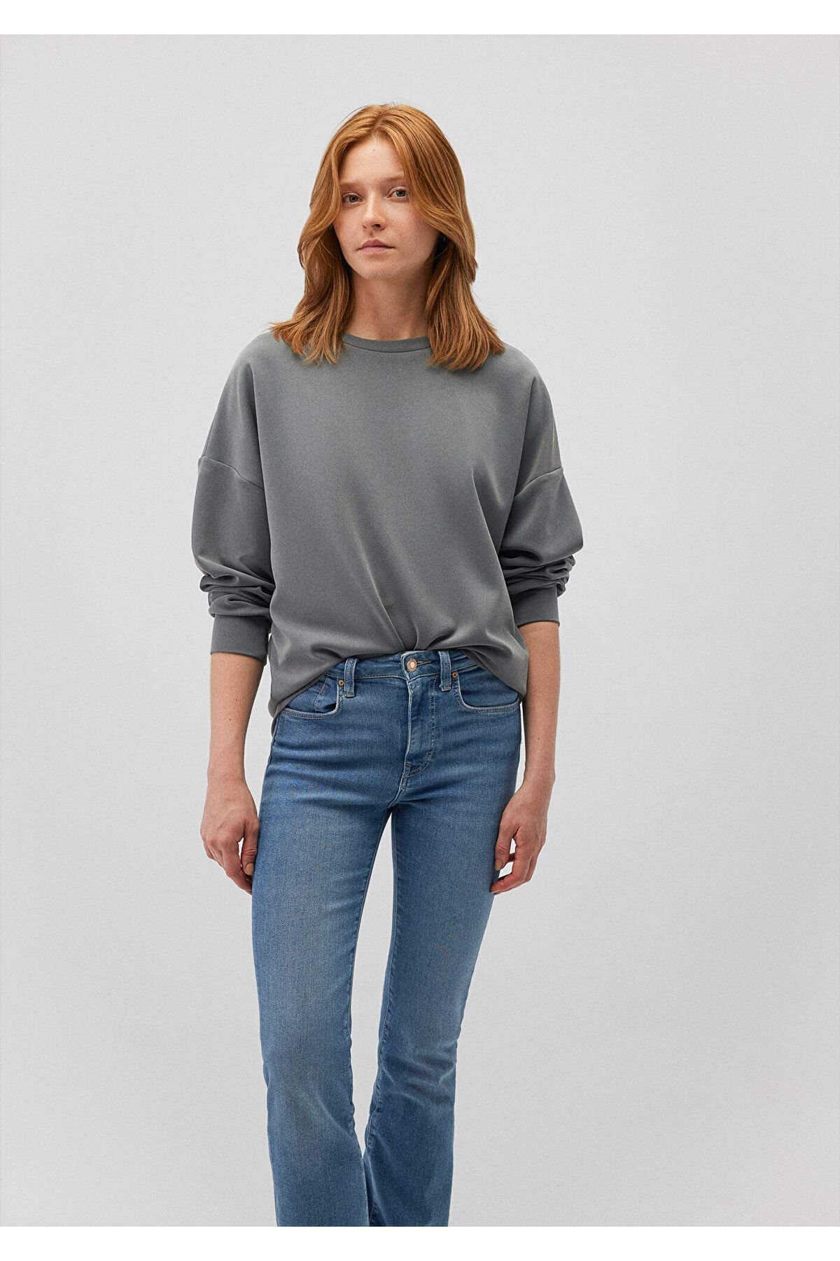 MAVİ KADIN OVERSİZE SWEATSHIRT Yosun Yeşili 168837-71598