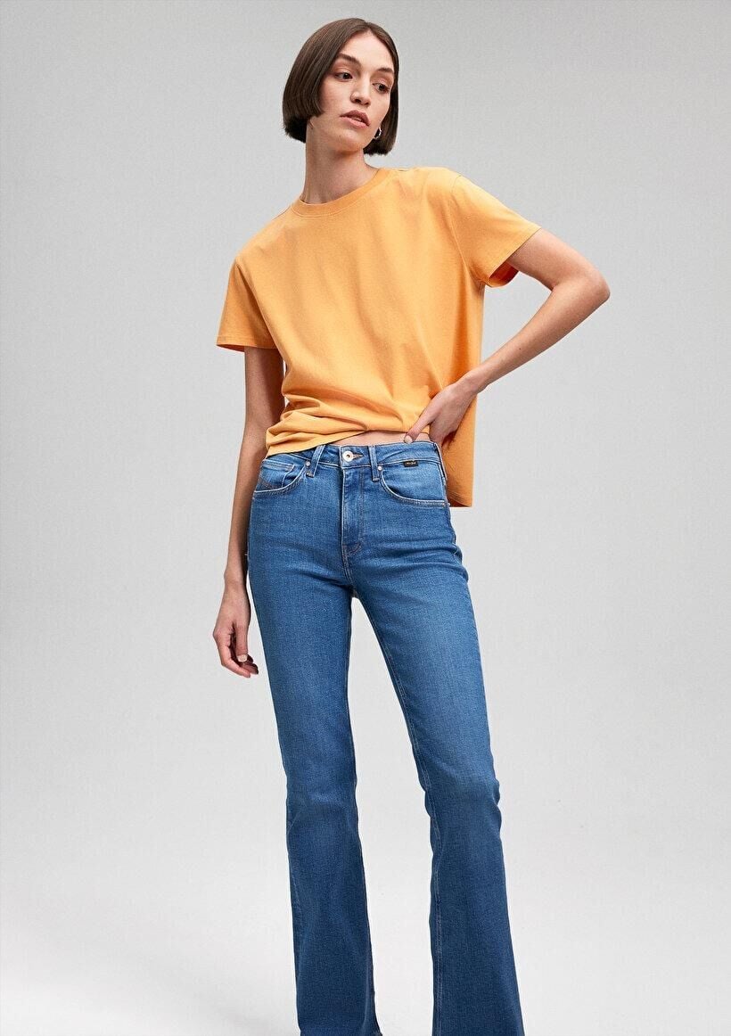 MAVİ KADIN YUVARLAK YAKA TİŞÖRT Apricot Tan 1600955-71405