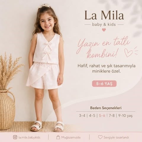 MÜSLİN ŞORTLU KIZ ÇOCUK TAKIM 