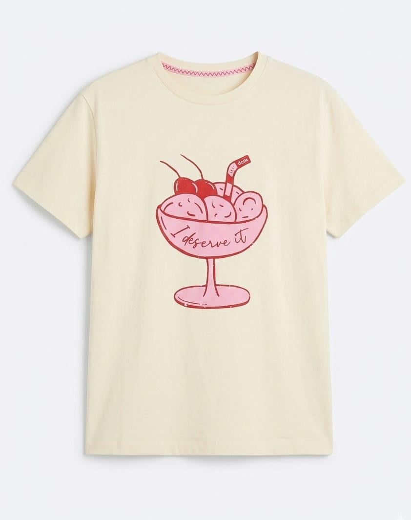 Butter Yellow Baskılı T-Shirt