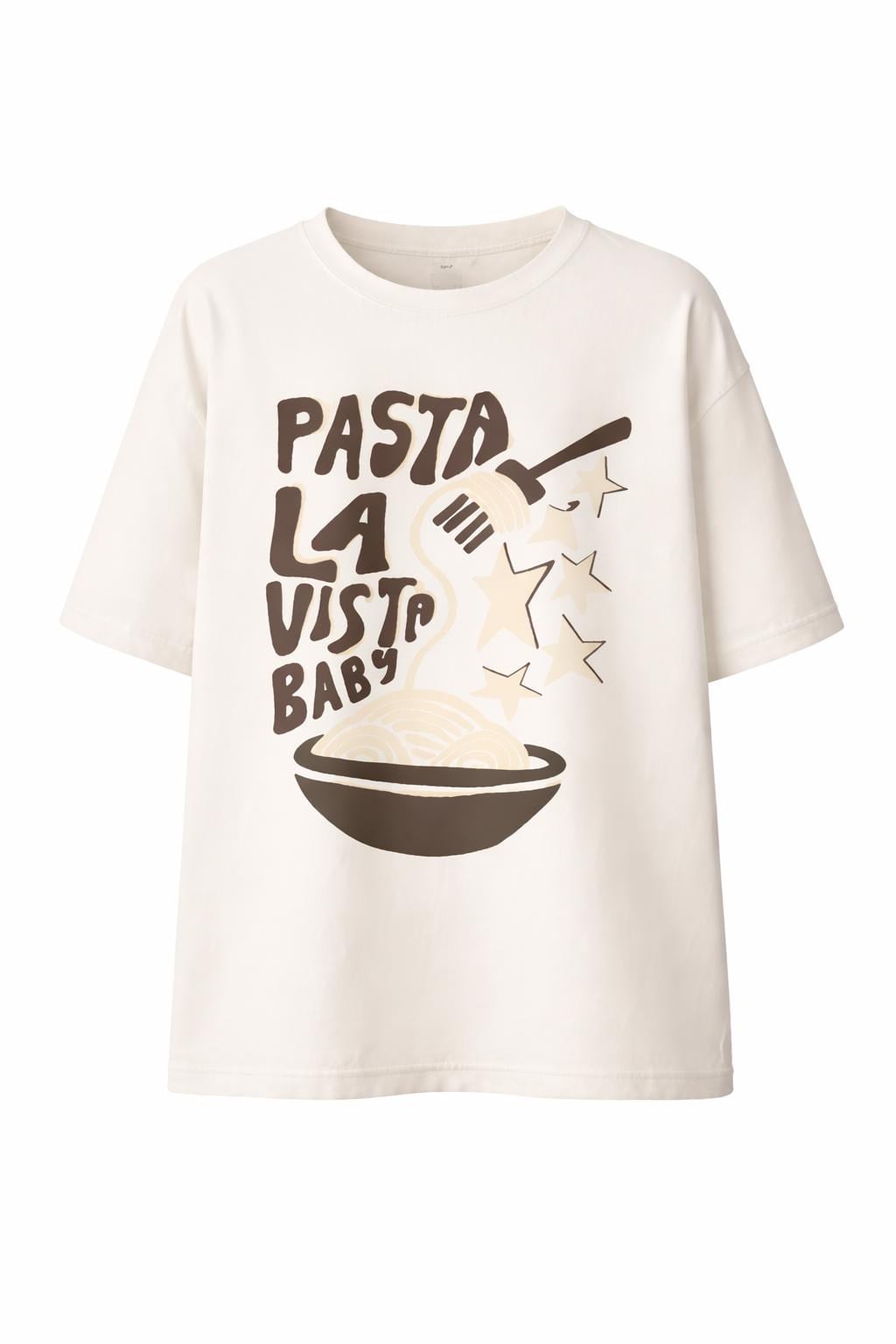 Pasta La Vista Baskılı T-Shirt