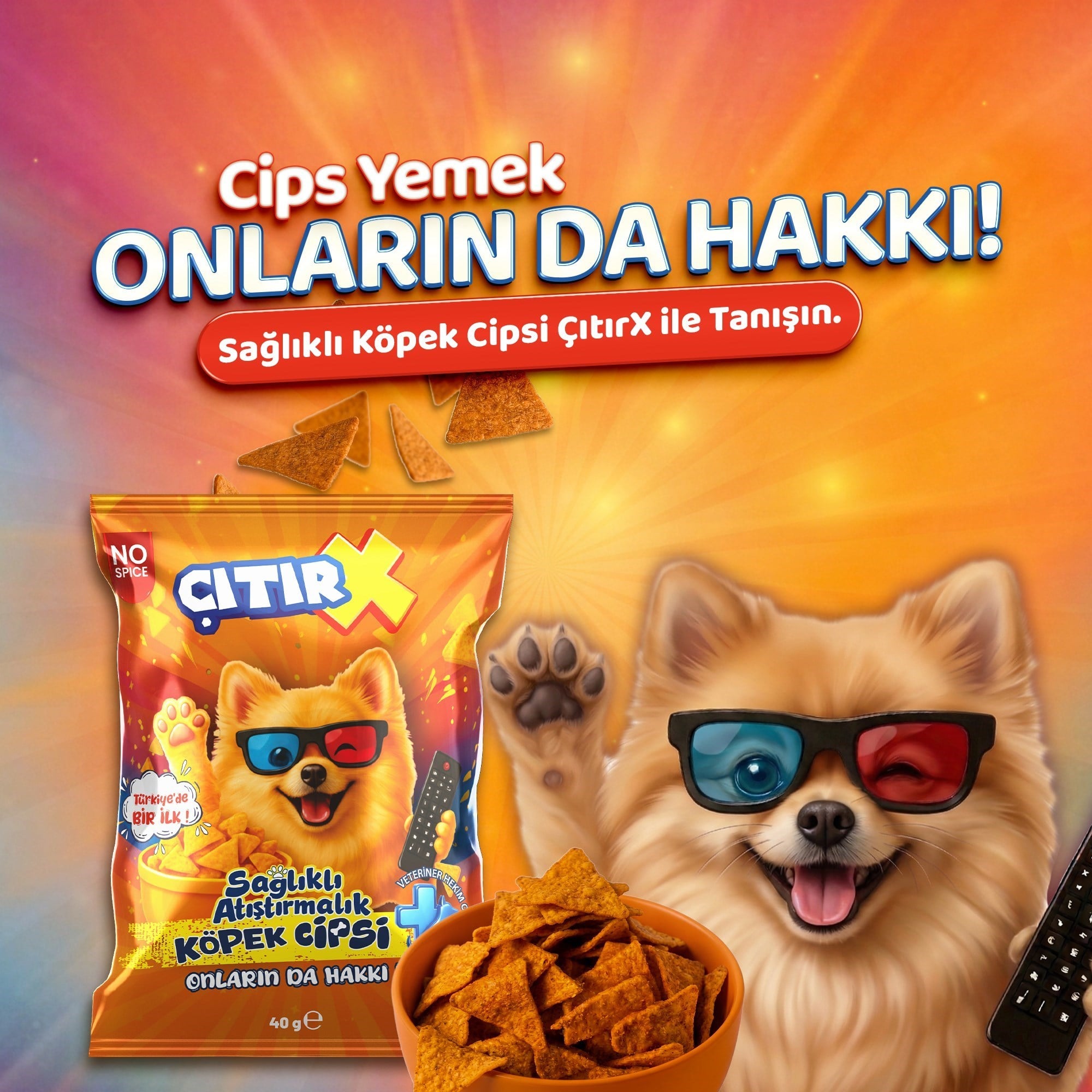 3'lü ÇıtırX Köpek Cipsi 40 Gr.