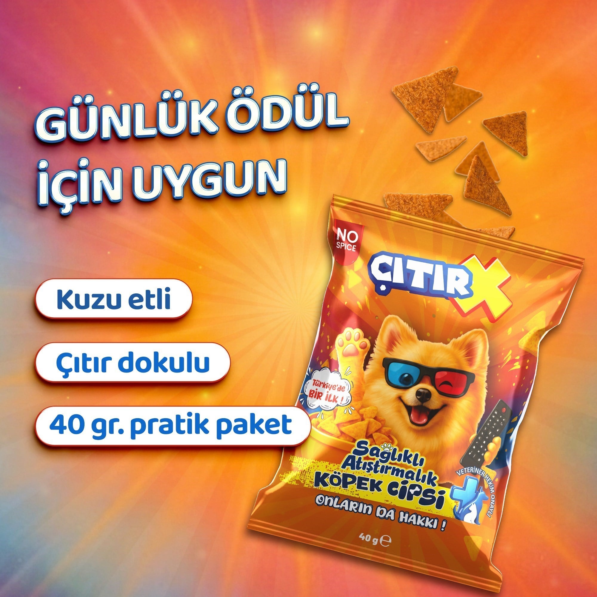 3'lü ÇıtırX Köpek Cipsi 40 Gr.