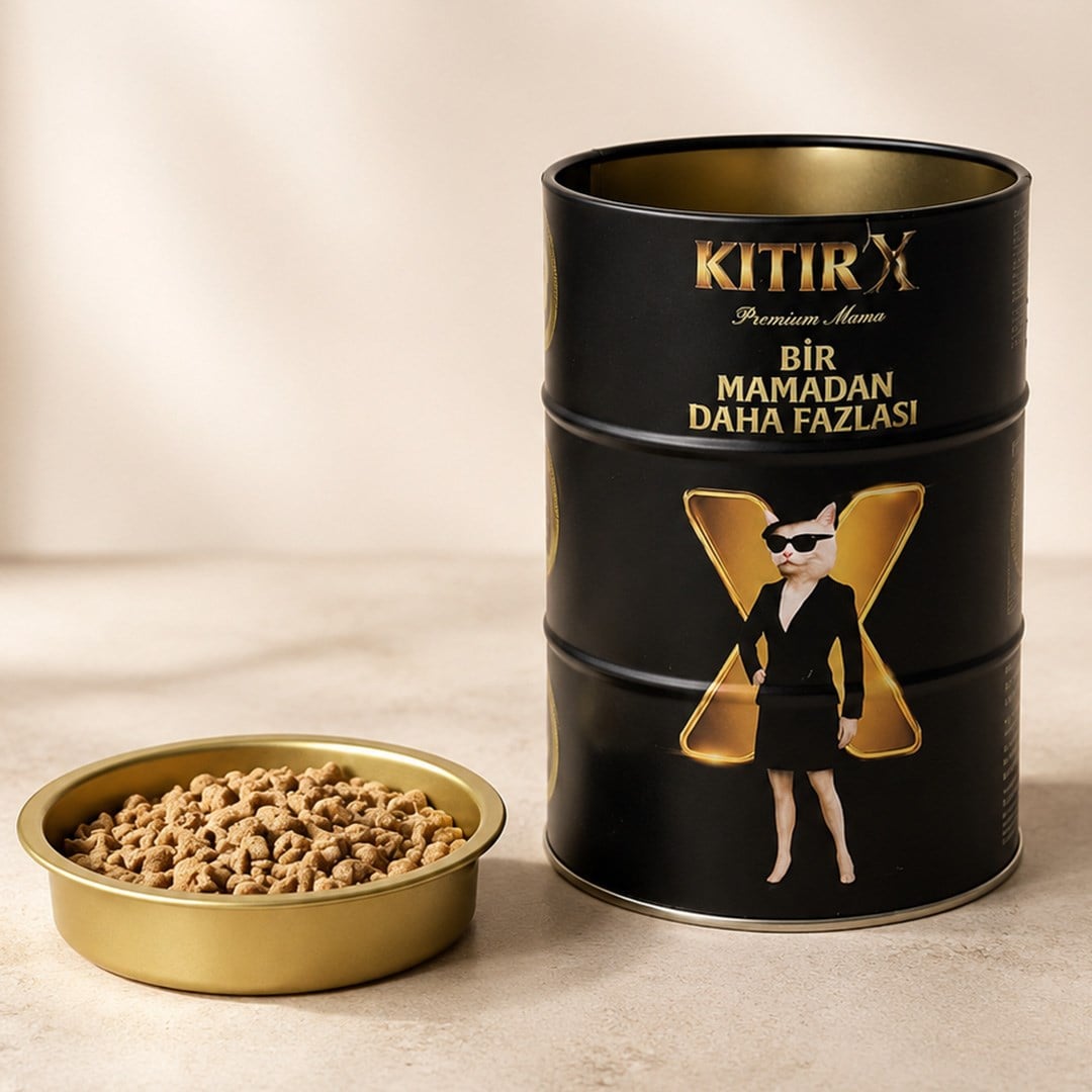 KıtırX Premium Kedi Maması - 500 Gr. - Taşınabilir Kapaklı Mama Kabı Hediyeli