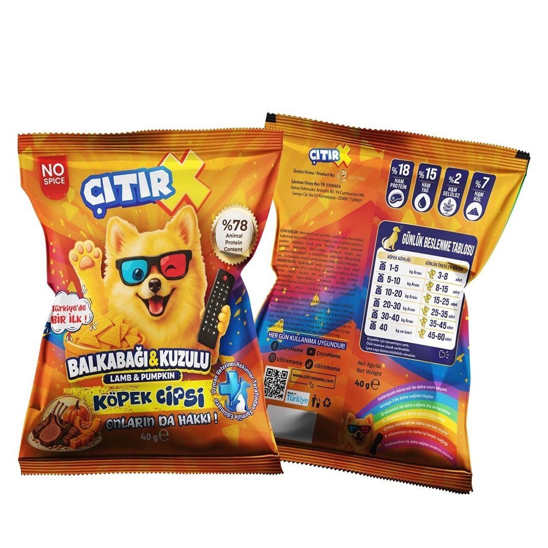 Köpek Cipsi Balkabağı & Kuzulu 40 Gr.