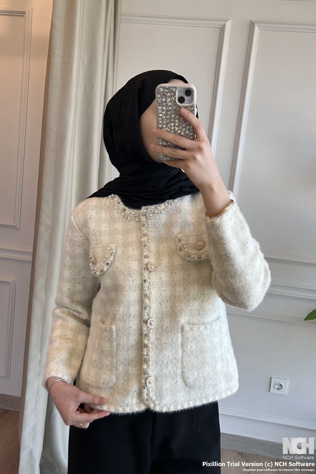 İthal Kareli Beyaz Angora