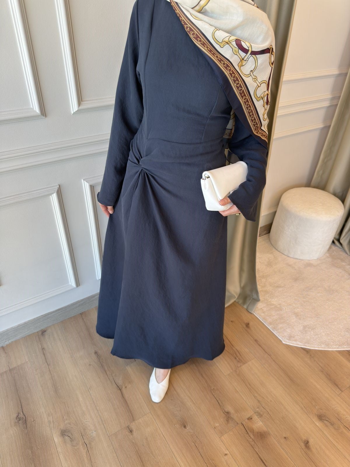 Lacivert Riva Elbise 