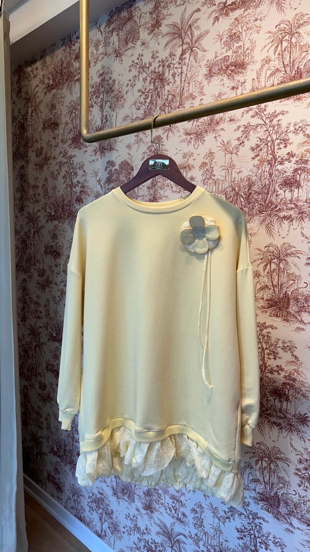 Sarı Çiçek Sweatshirt