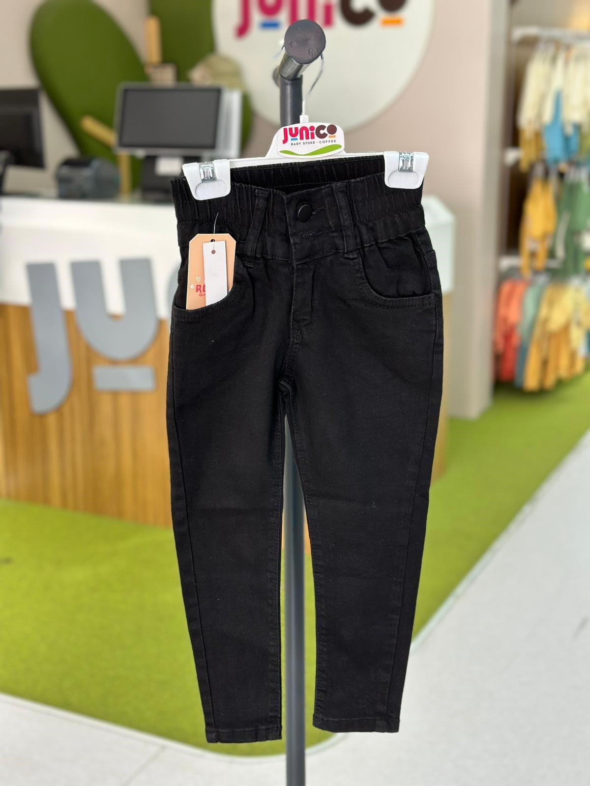 SİYAH LASTİKLİ KOT PANTOLON