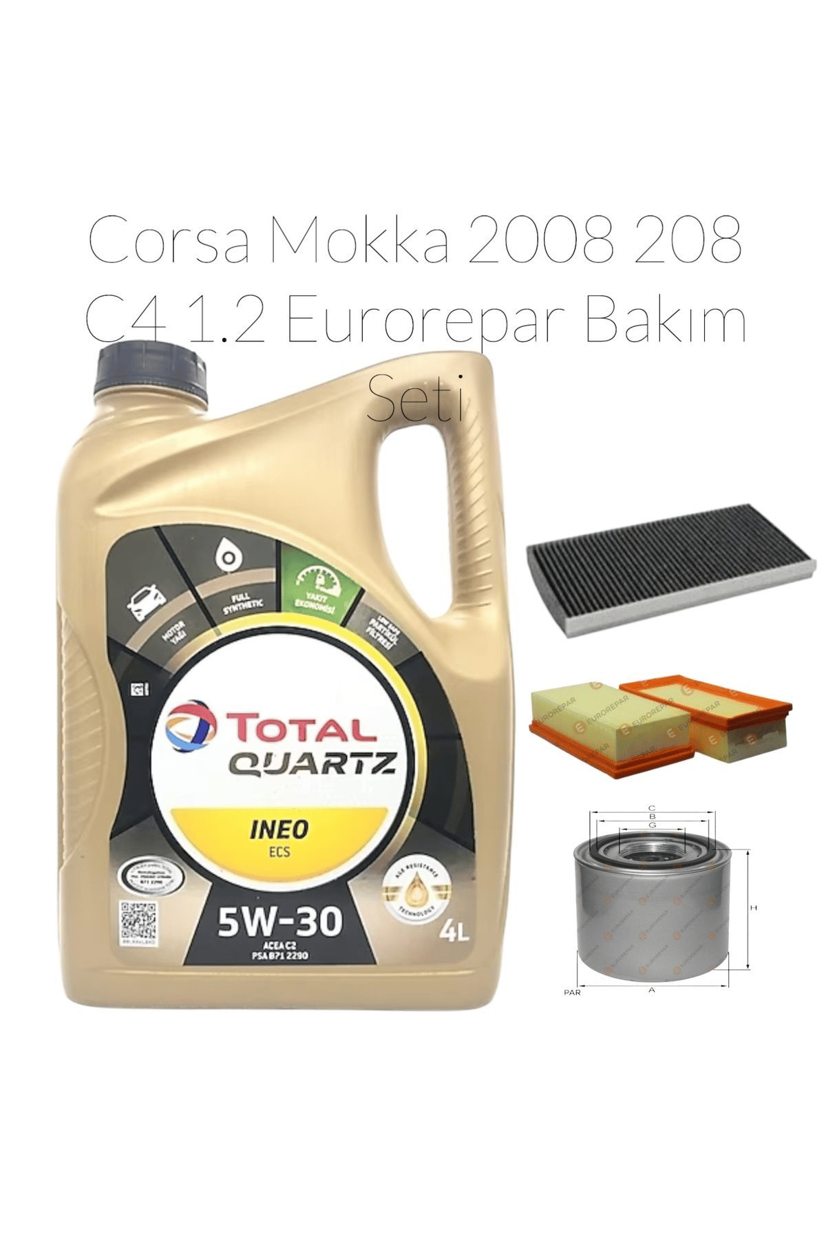 Corsa Mokka 2008 208 C4 1.2 Eurorepar Bakım Seti 4lü