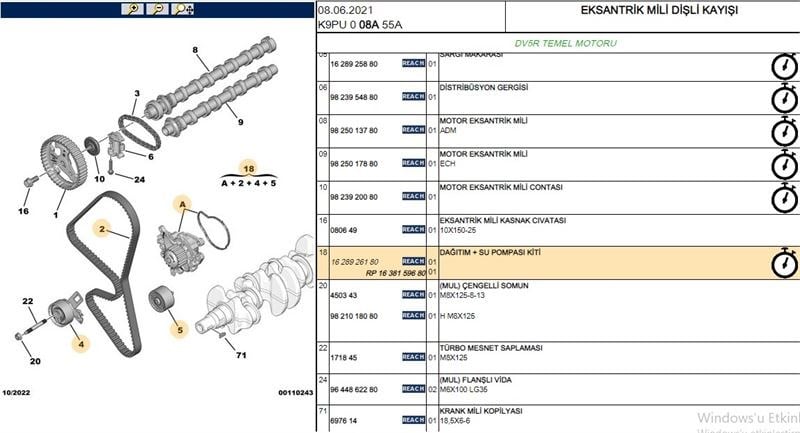 DEVİRDAİMLİ TRİGER SETİ OPEL ASTRA L DV5RC