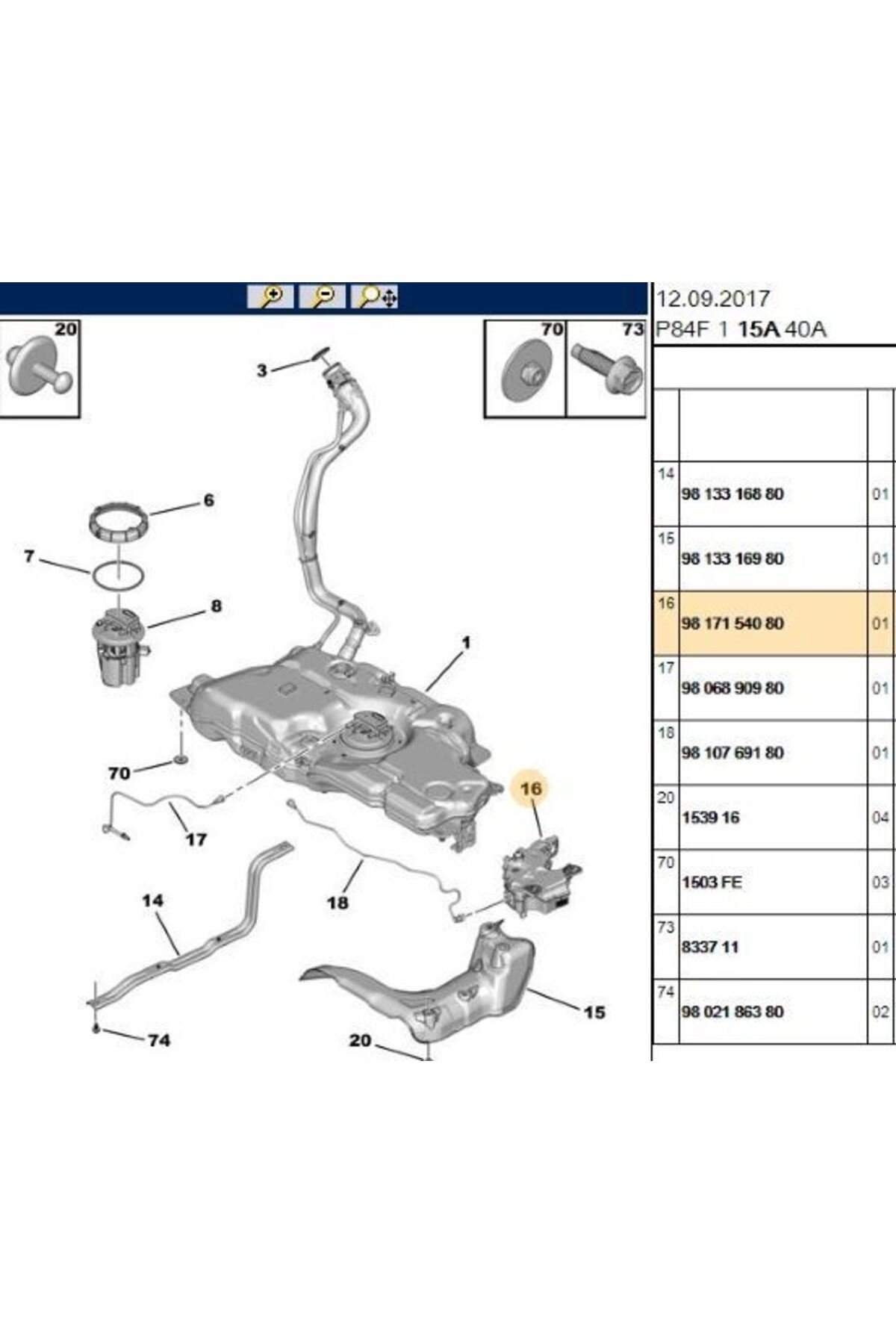 FAP DEPOSU PLASTIK (MOTORU UZERINDE) PEUGEOT P5008 P3008 Uyumlu