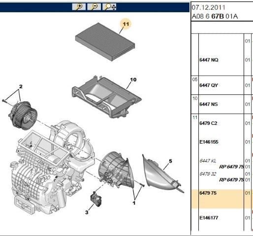 POLEN FILTRESI (287*180*32) PEUGEOT P1007 P307 P308 RCZ CITROEN C2 C3 C4 DS4